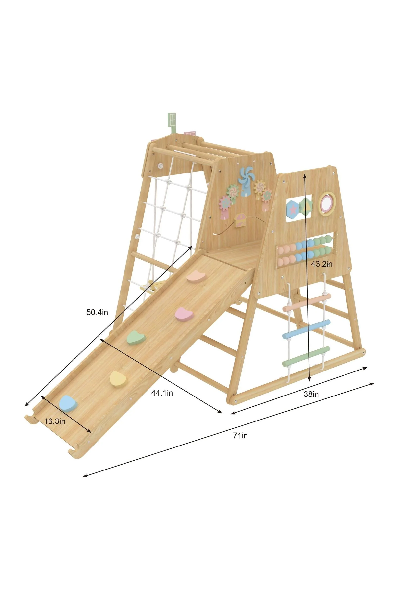 Cherry 5-in-1 Wooden Climber, Indoor, Home Gym Playset, Toddlers & Kids - Image 8