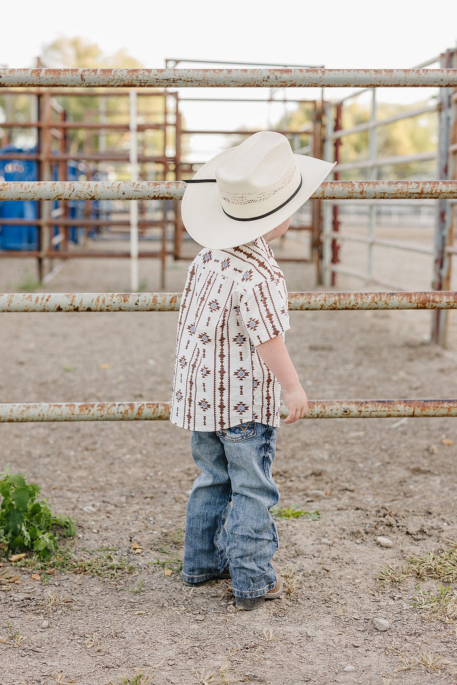Aztec Western Button Up Shirt for Baby & Kids - Image 3