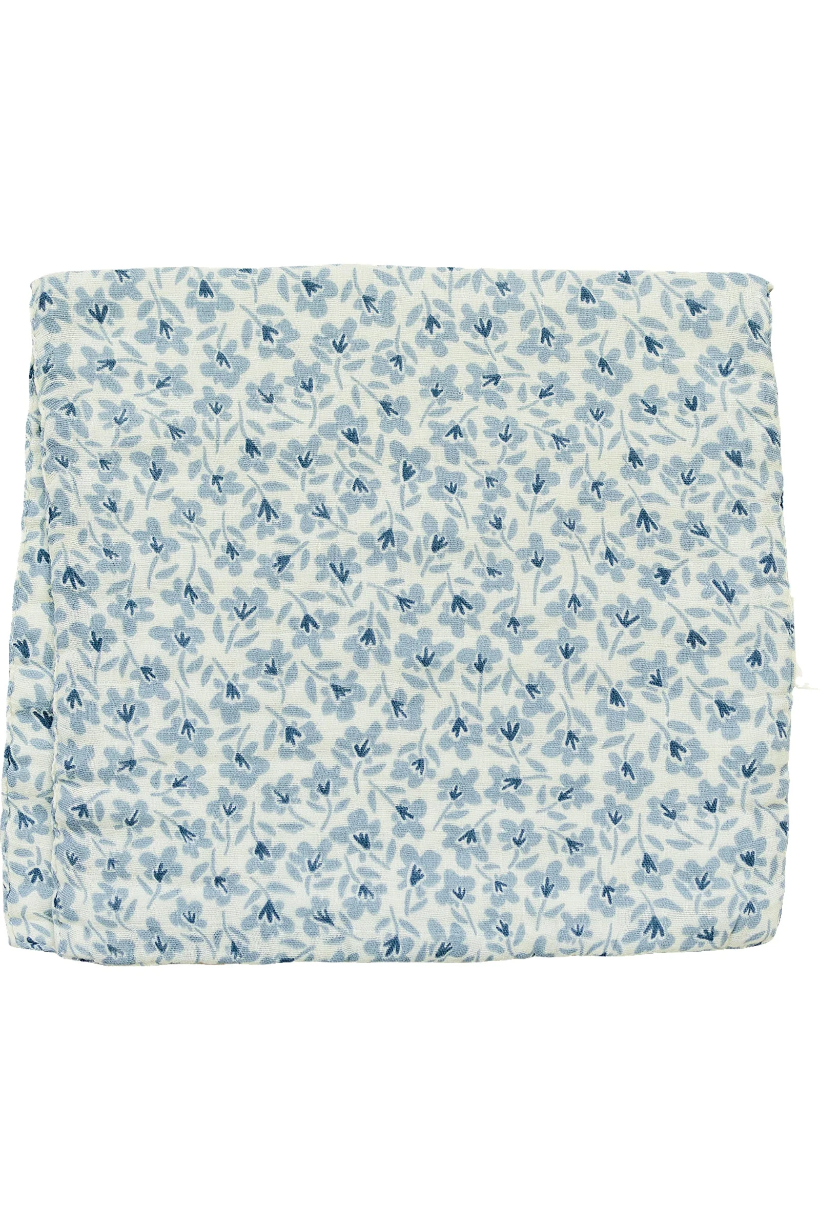 Blue Blossom Muslin Burp Cloth, 100% Cotton, Baby Essentials - Image 2