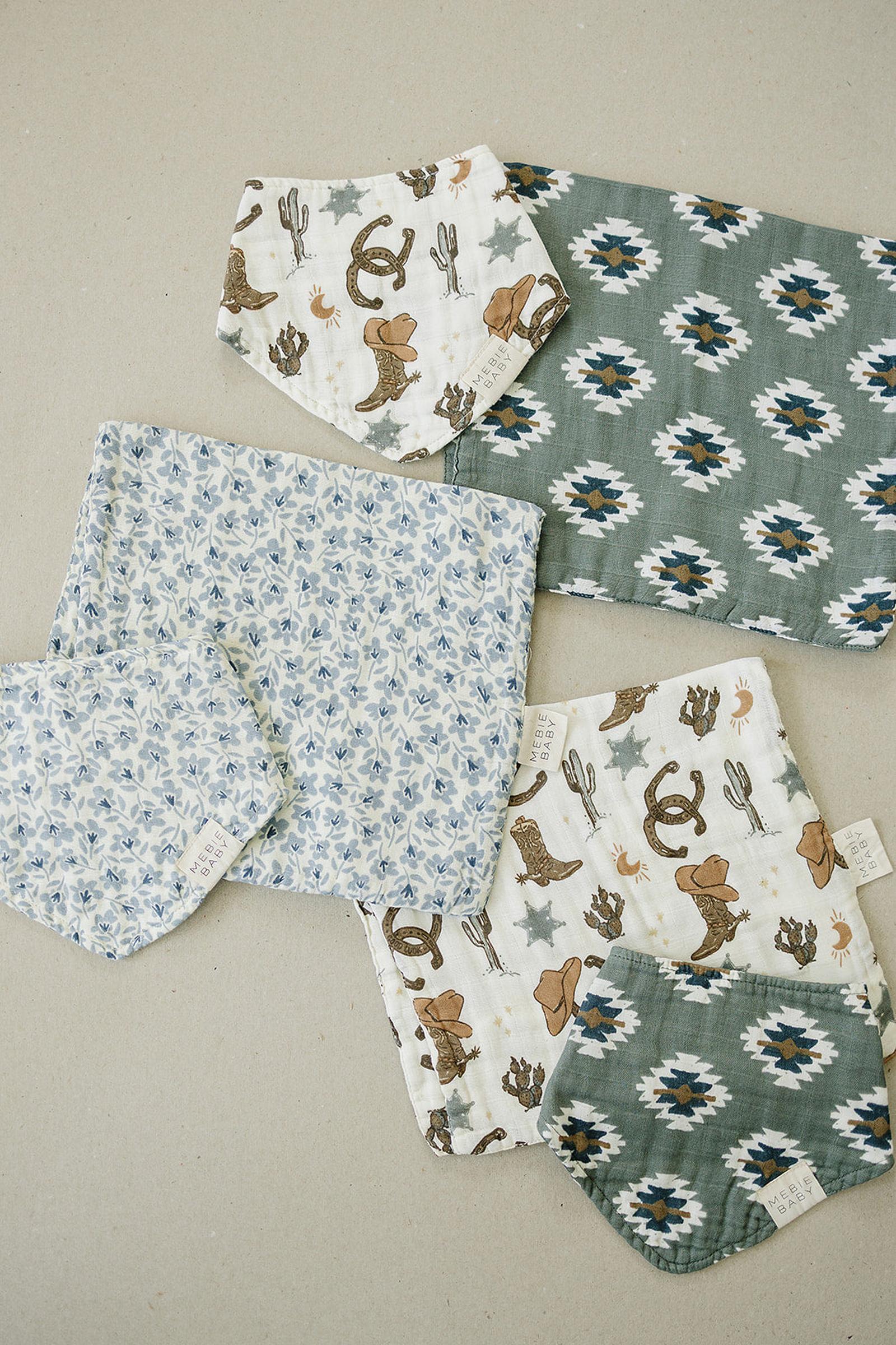 Blue Blossom Muslin Burp Cloth, 100% Cotton, Baby Essentials - Image 4