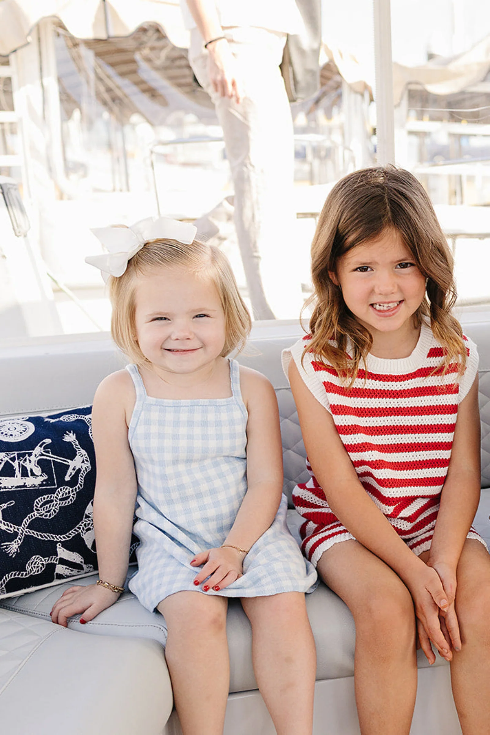 Cotton Blue Knit Gingham Dress, Baby - Kids - Image 6