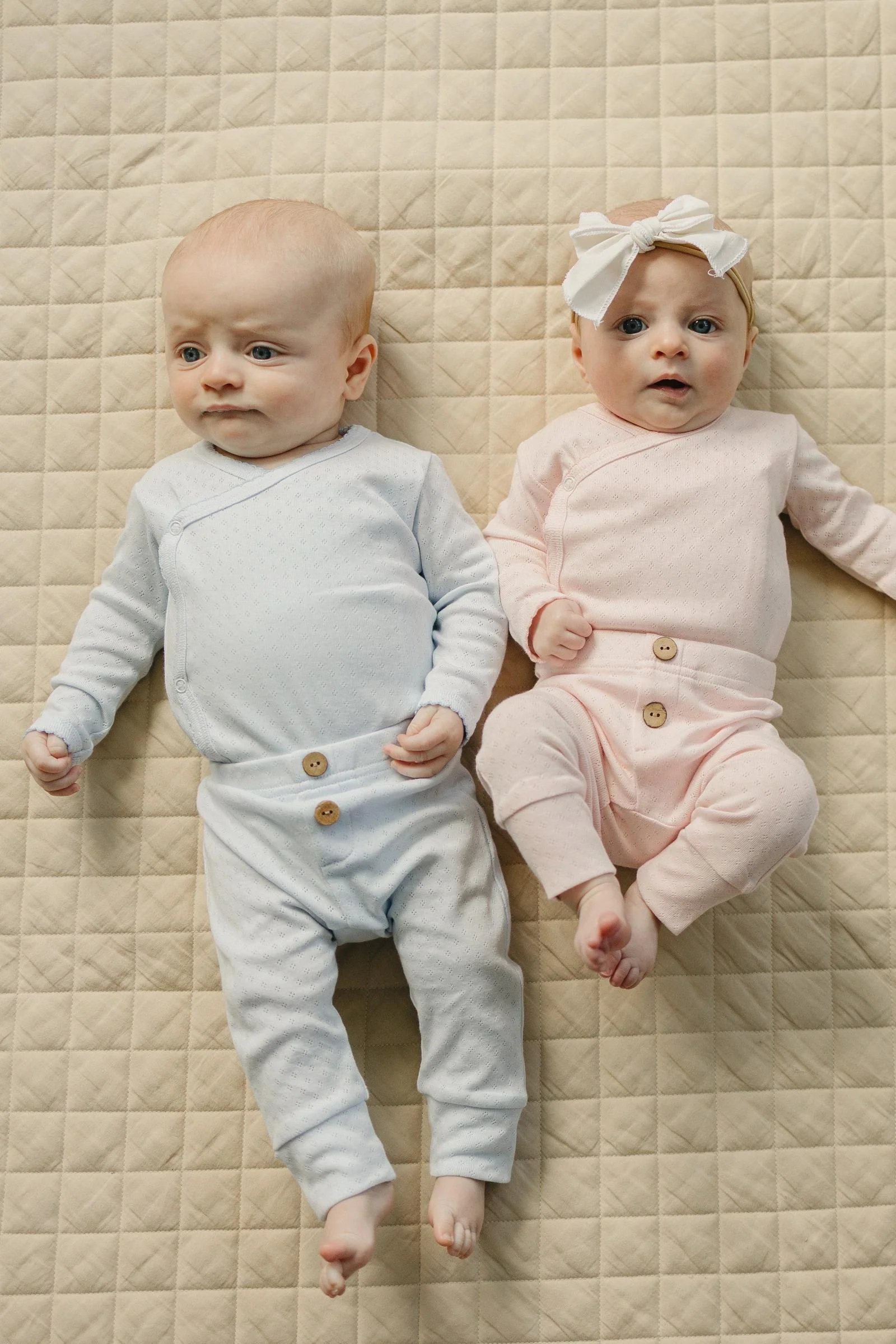 Blue Pointelle Baby Boy Layette Set - Image 3