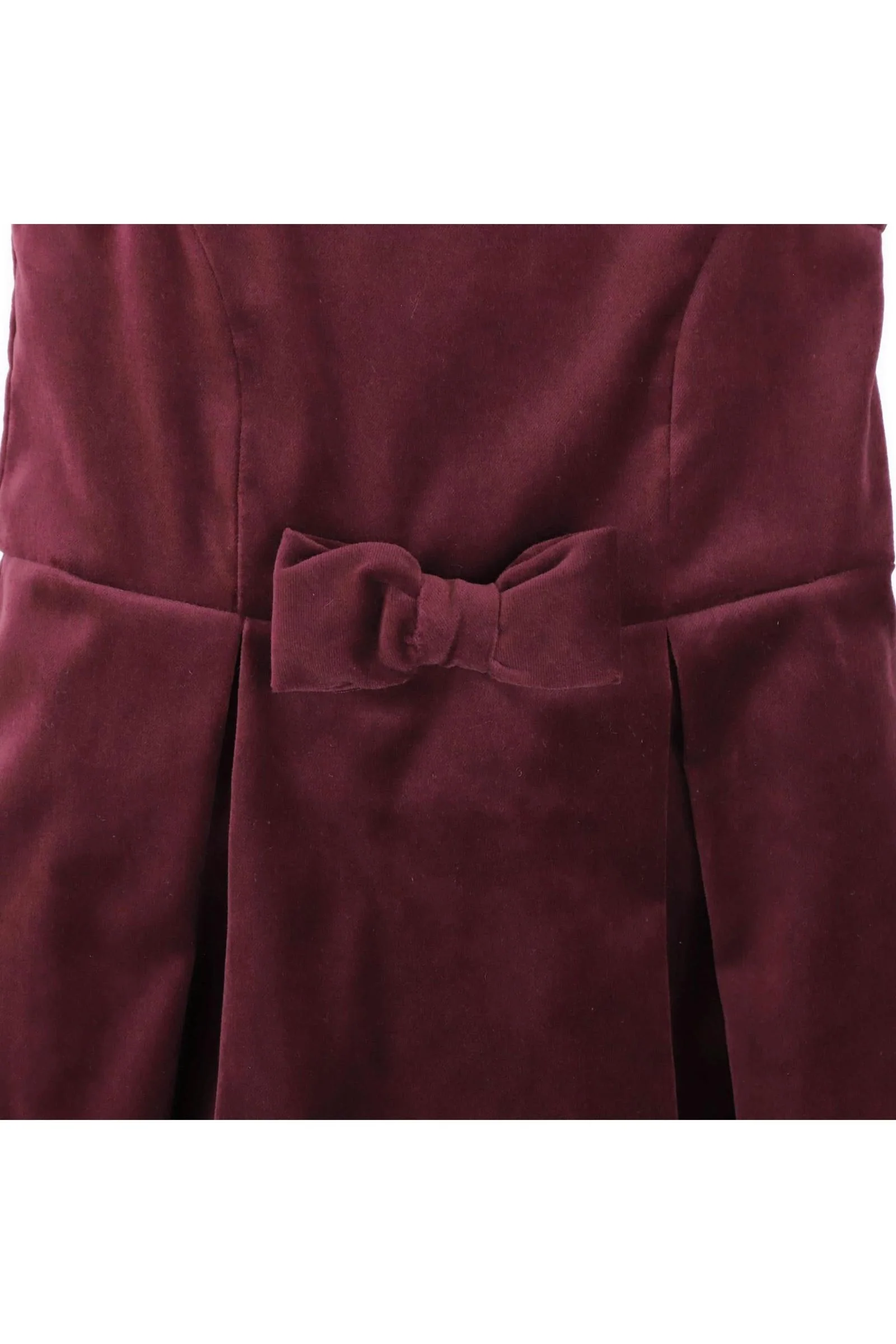 Cotton Bow Front Jumper Dress for Girls, Wine Red, Toddler & Kids - Image 6