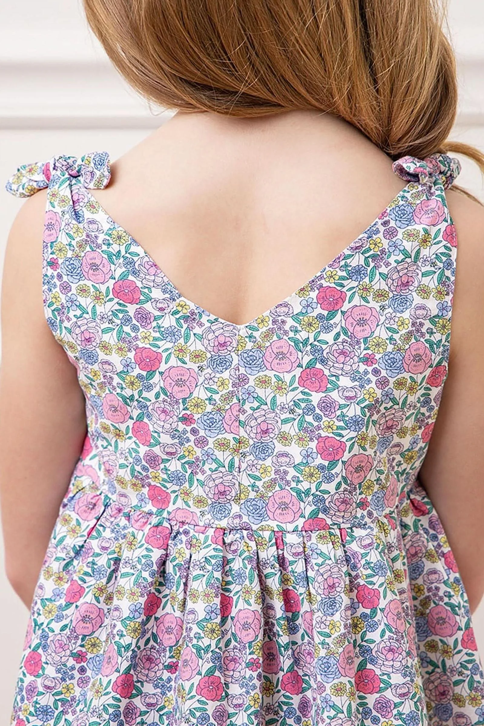 Linen Bow Shoulder Swing Dress for Girls, Floral, Toddler & Kids - Image 5