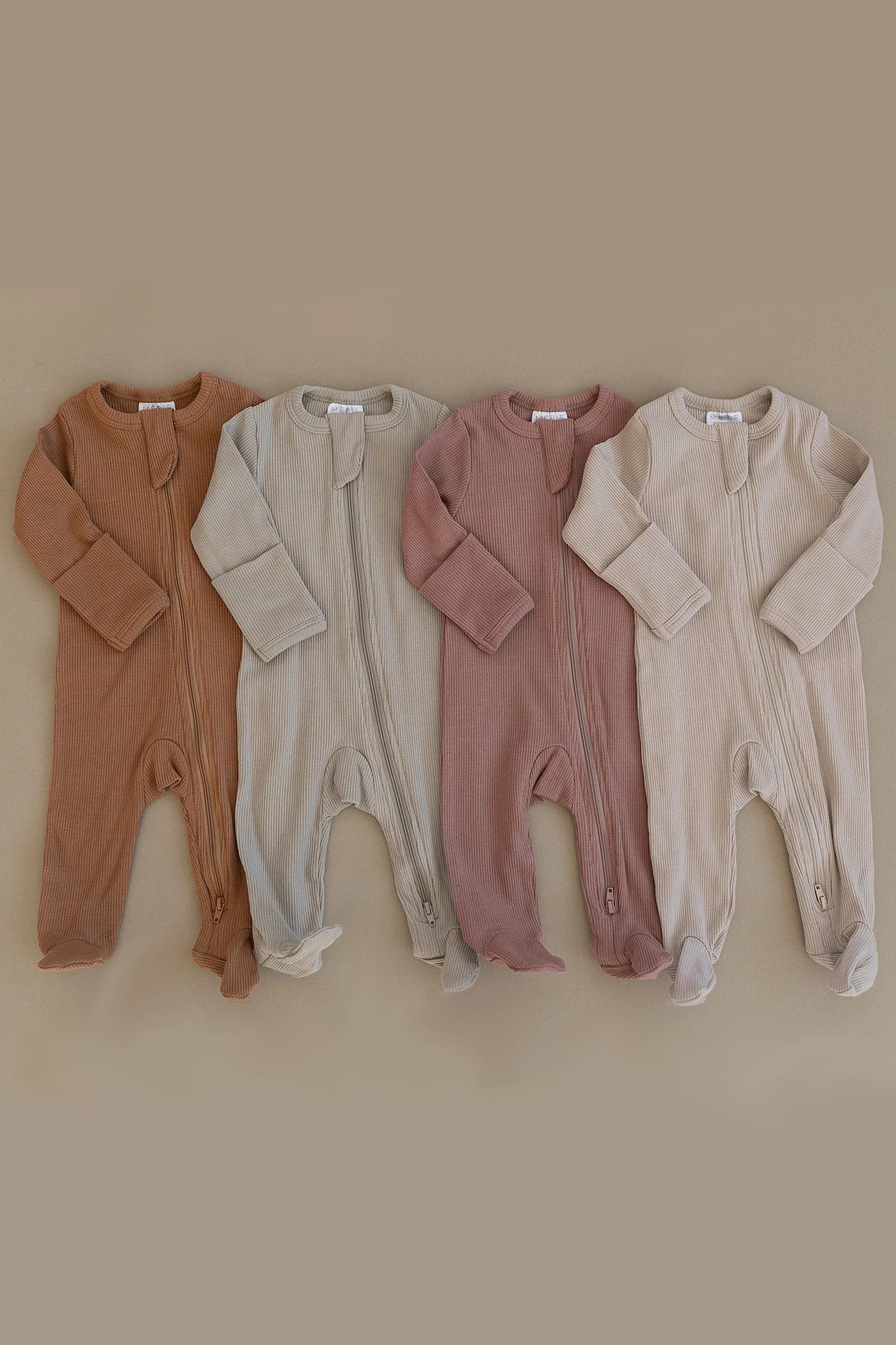 Cafe Ribbed Zipper Footed Pajama, Baby Essentials, Gender Neutral, Organic Cotton - Image 3