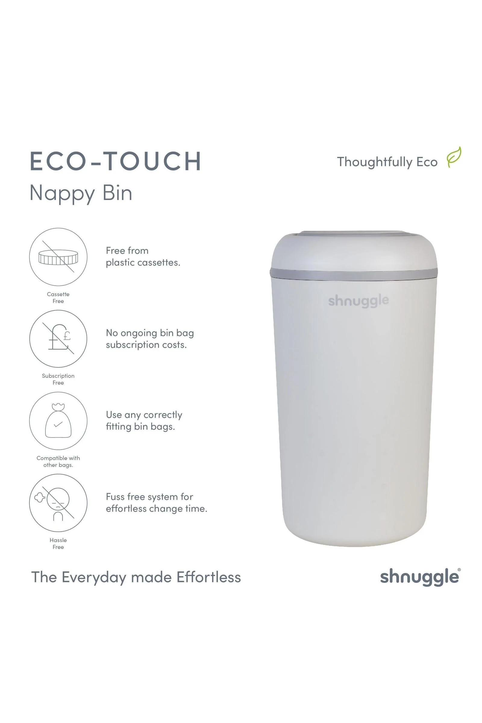 Shnuggle Eco-Touch Nappy Bin Diaper Pail - Image 7