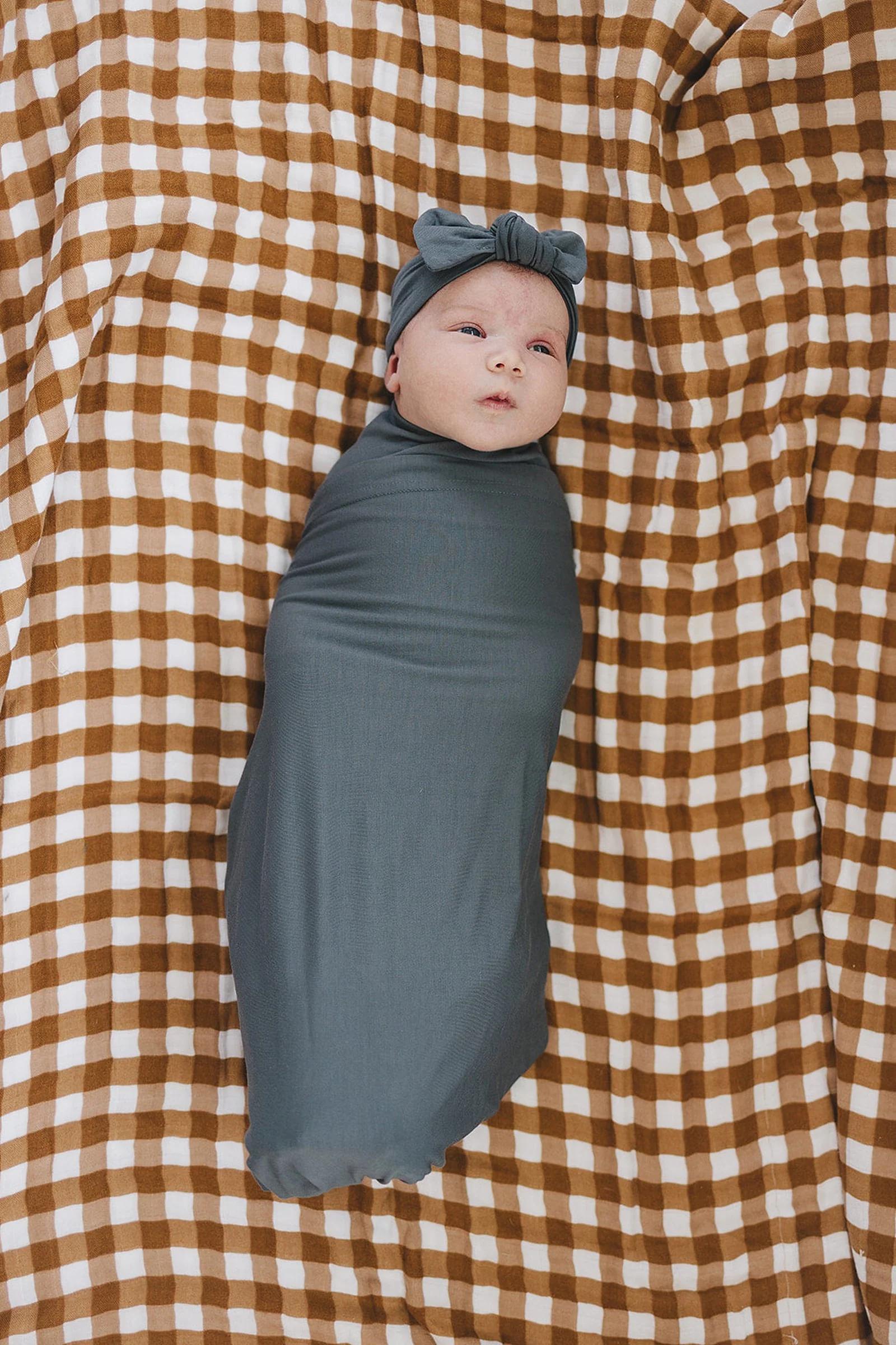 Baby Girl Charcoal Head Wrap, Bamboo, Baby - Image 3