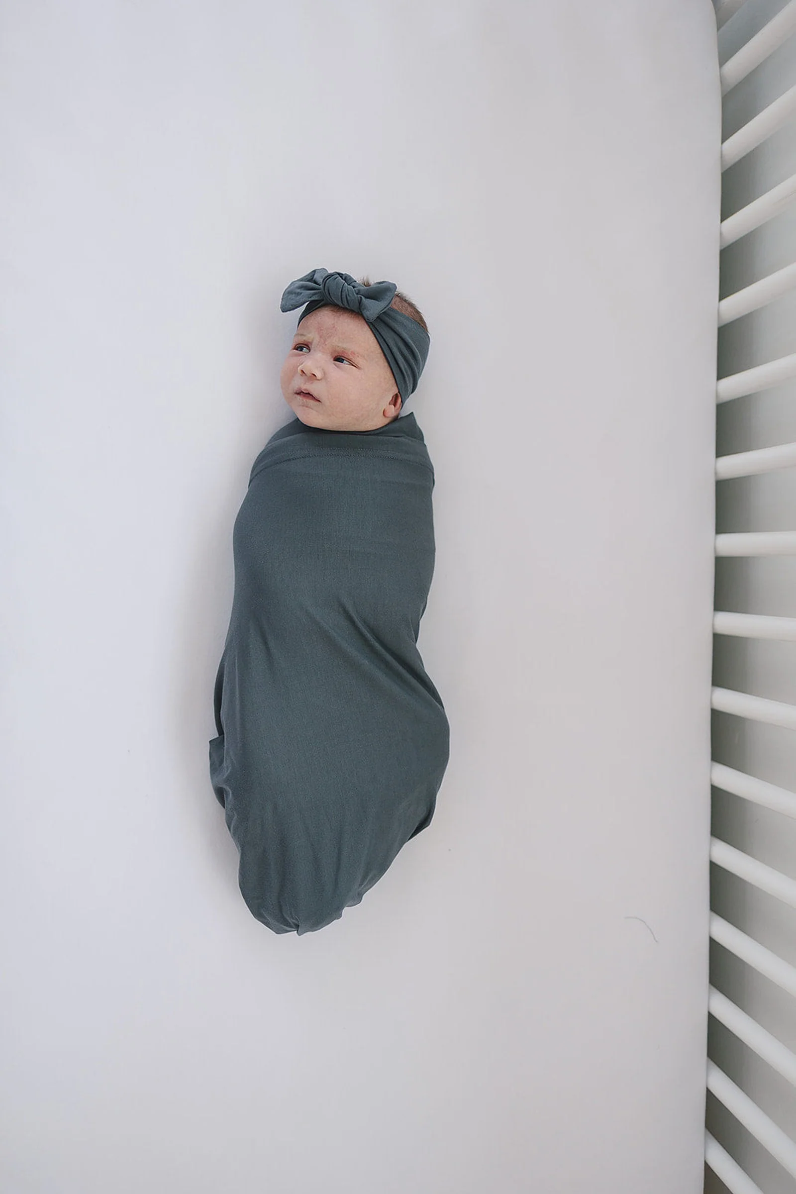 Baby Girl Charcoal Head Wrap, Bamboo, Baby - Image 5