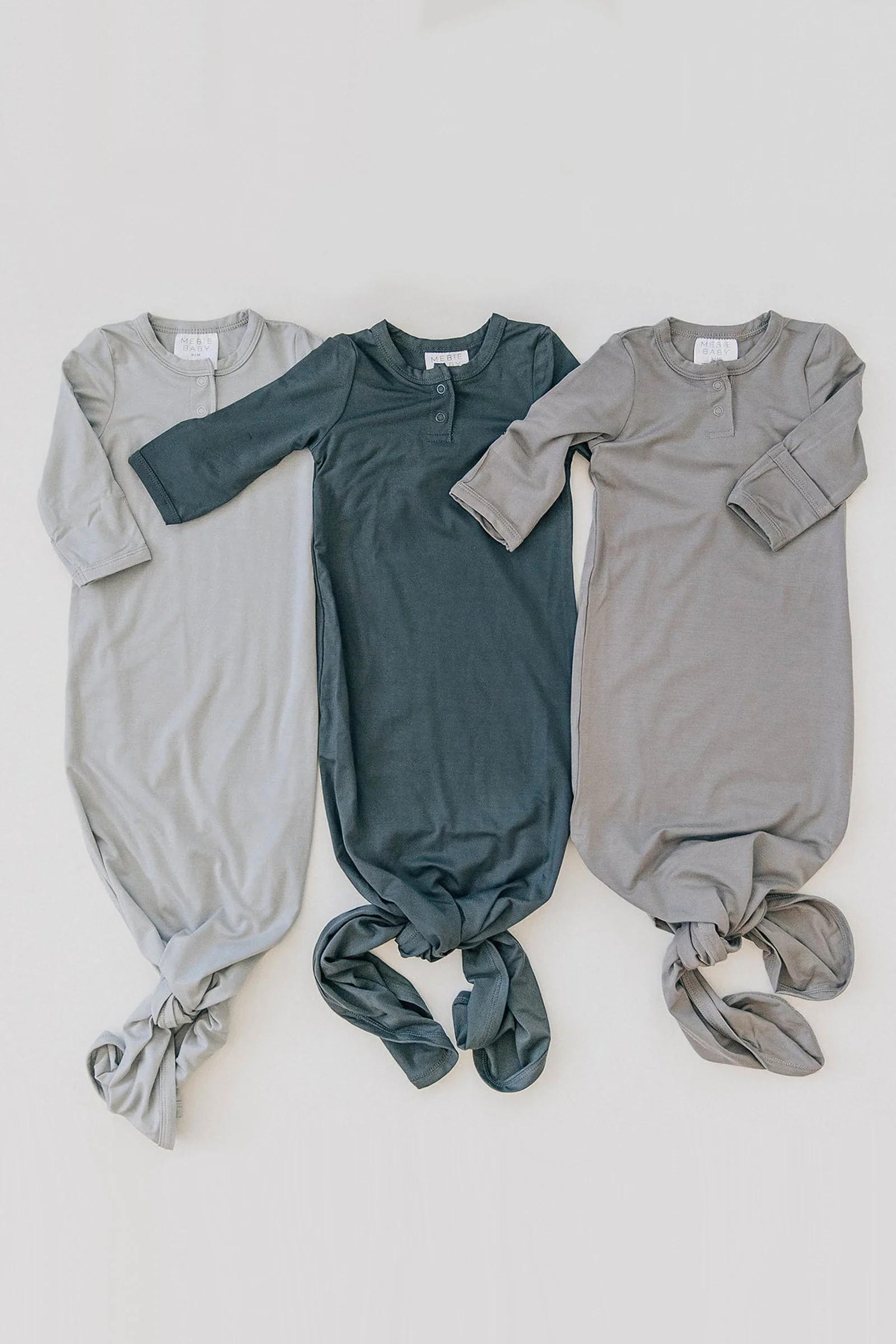 Charcoal Baby Knot Gown, Bamboo, Baby Essentials - Image 3