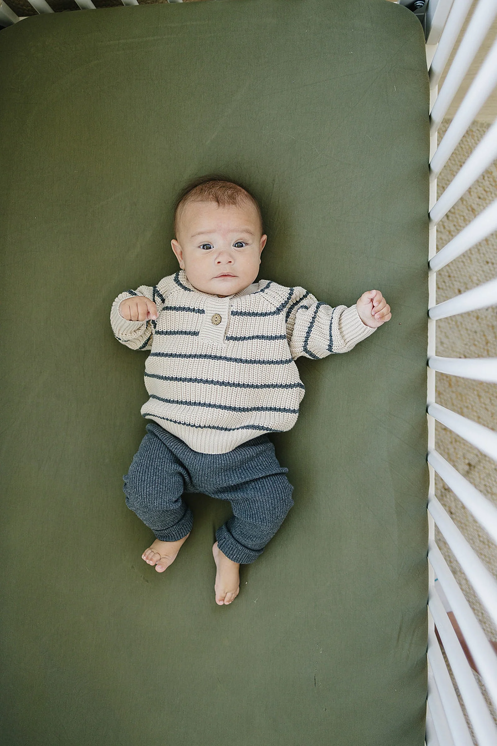 Charcoal Knit Leggings, Organic Cotton, Gender Neutral, Baby, Toddler & Kids - Image 4