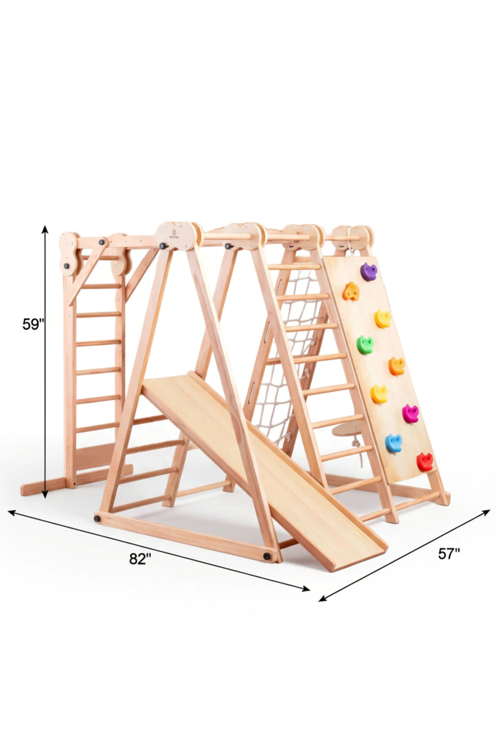 Chestnut 8-in-1 Foldable Jungle Gym for Toddlers, Indoor, Montessori Inspired - Image 11