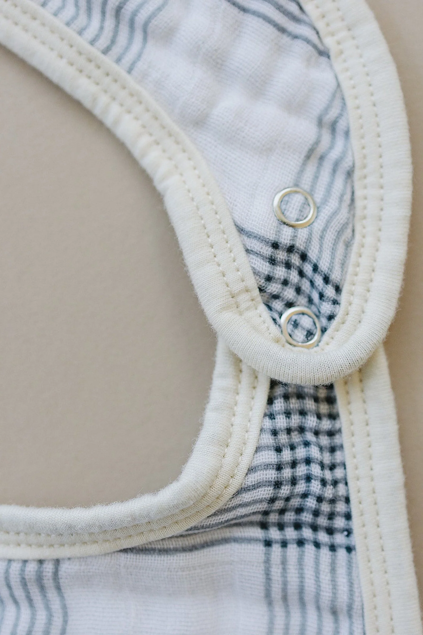 Coastal Plaid Classic Muslin Bib, 100% Cotton, Baby Essentials - Image 3