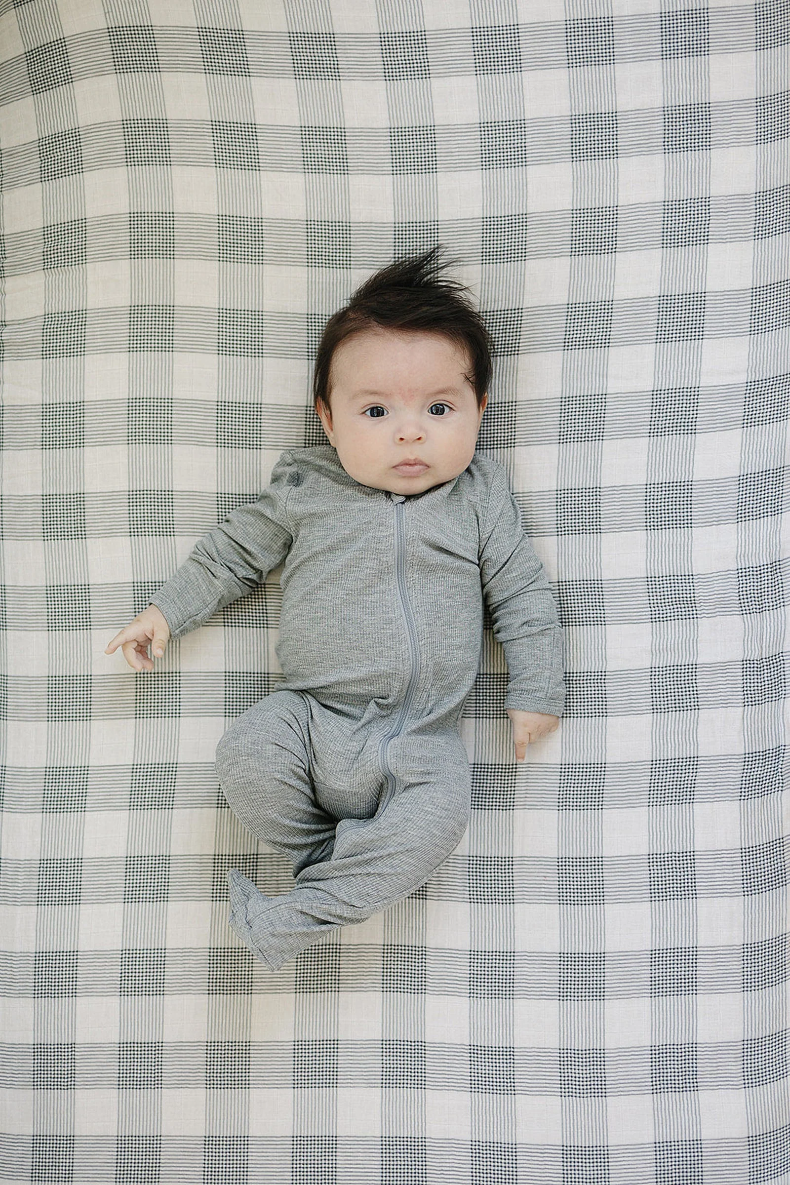 Coastal Plaid Muslin Crib Sheet, 100% Cotton, Baby Essentials - Image 3