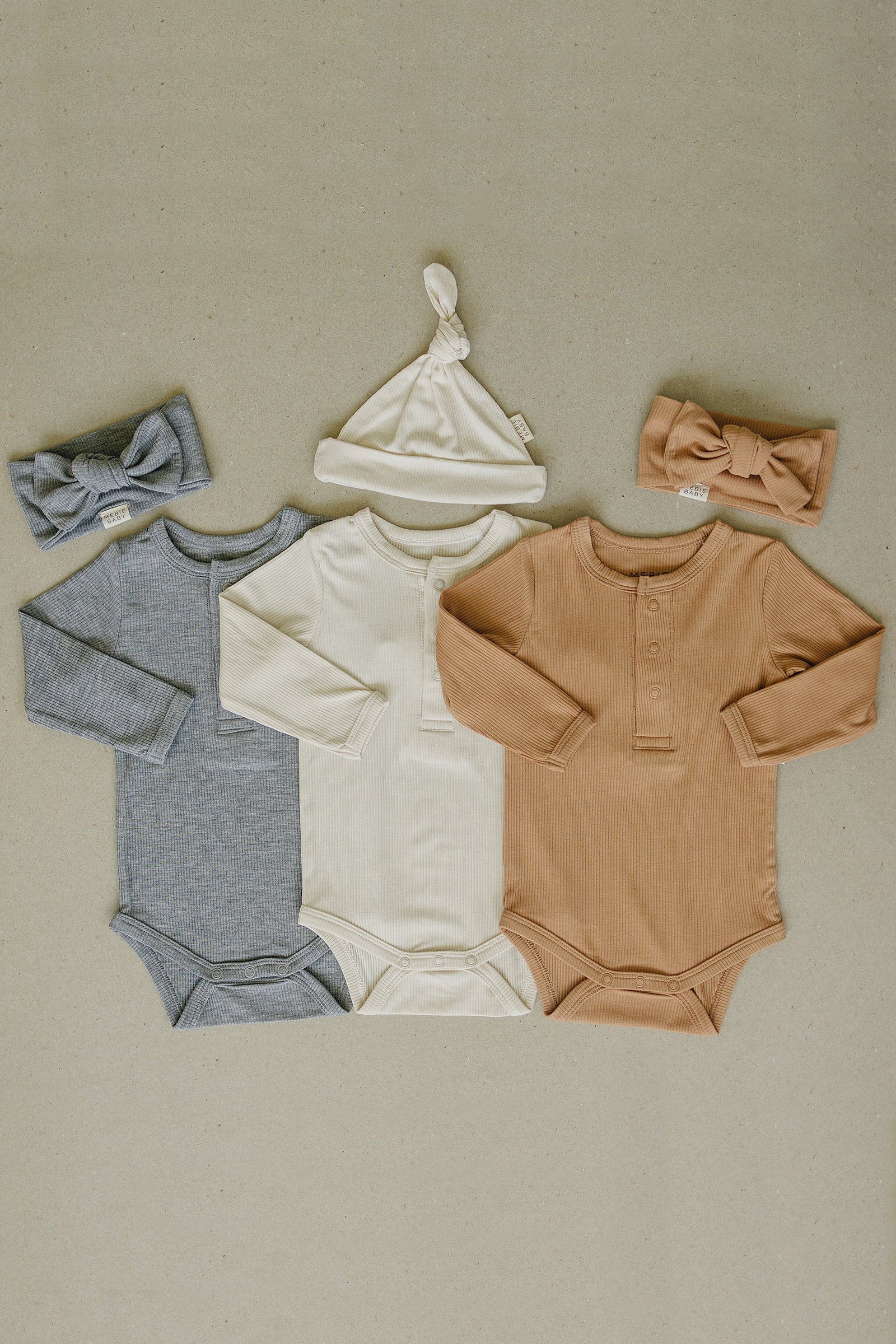 Cream Snap Long Sleeve Ribbed Bodysuit, Bamboo, Baby Essentials - Image 4