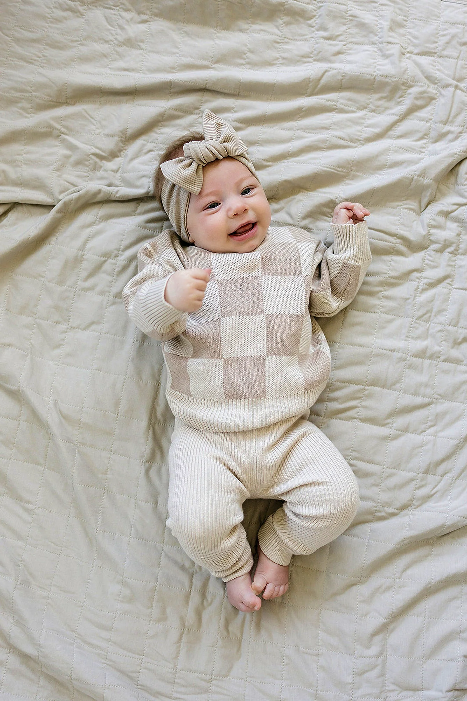 Cream Knit Leggings, Organic Cotton, Gender Neutral, Baby, Toddler & Kids - Image 3