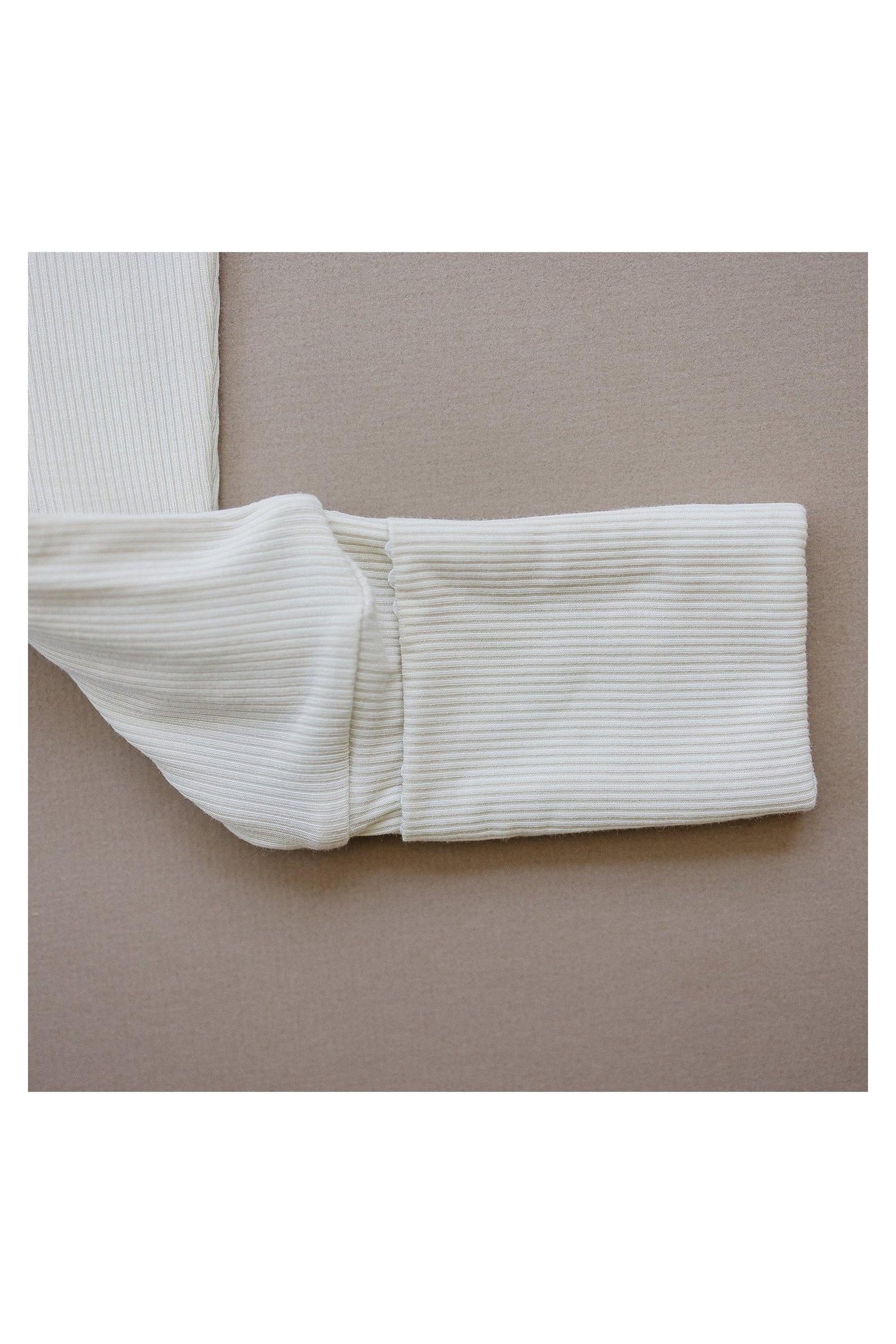 Cream Ribbed Zipper Pajama, Bamboo, Preemie, Baby Essentials - Image 3