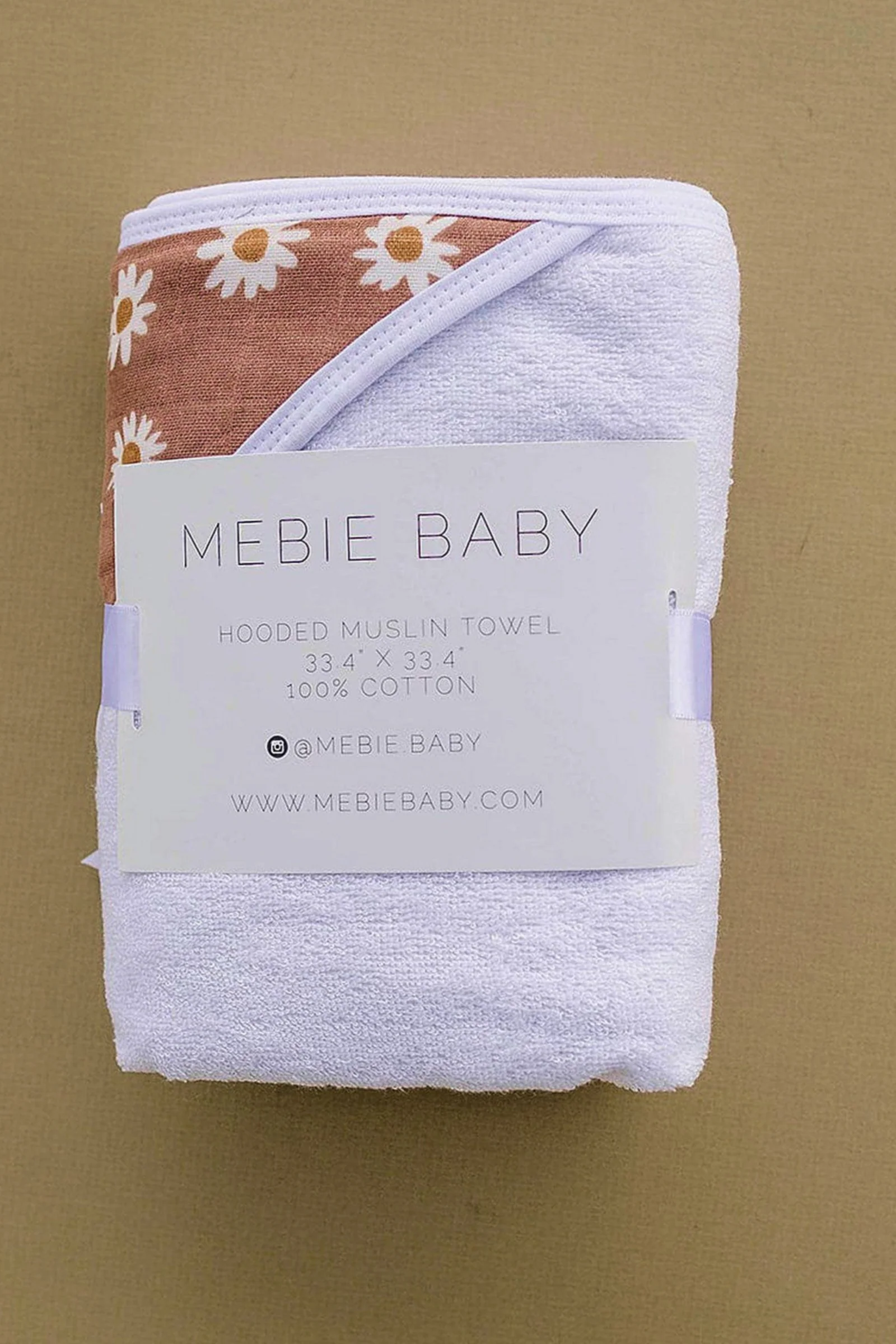 Daisy Dream Muslin Hooded Towel, 100% Cotton, Baby Essentials - Image 5