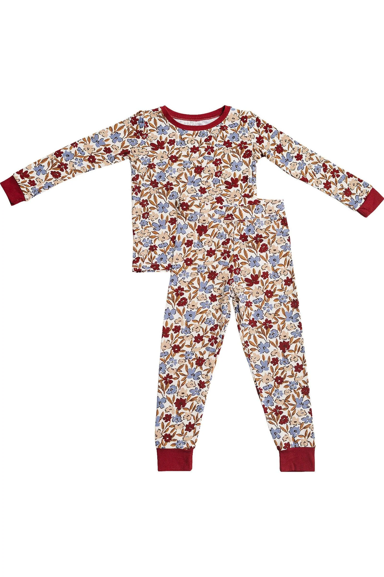 Desert Floral Ribbed Bamboo Cozy Pajama Set, Toddler & Kids - Image 2