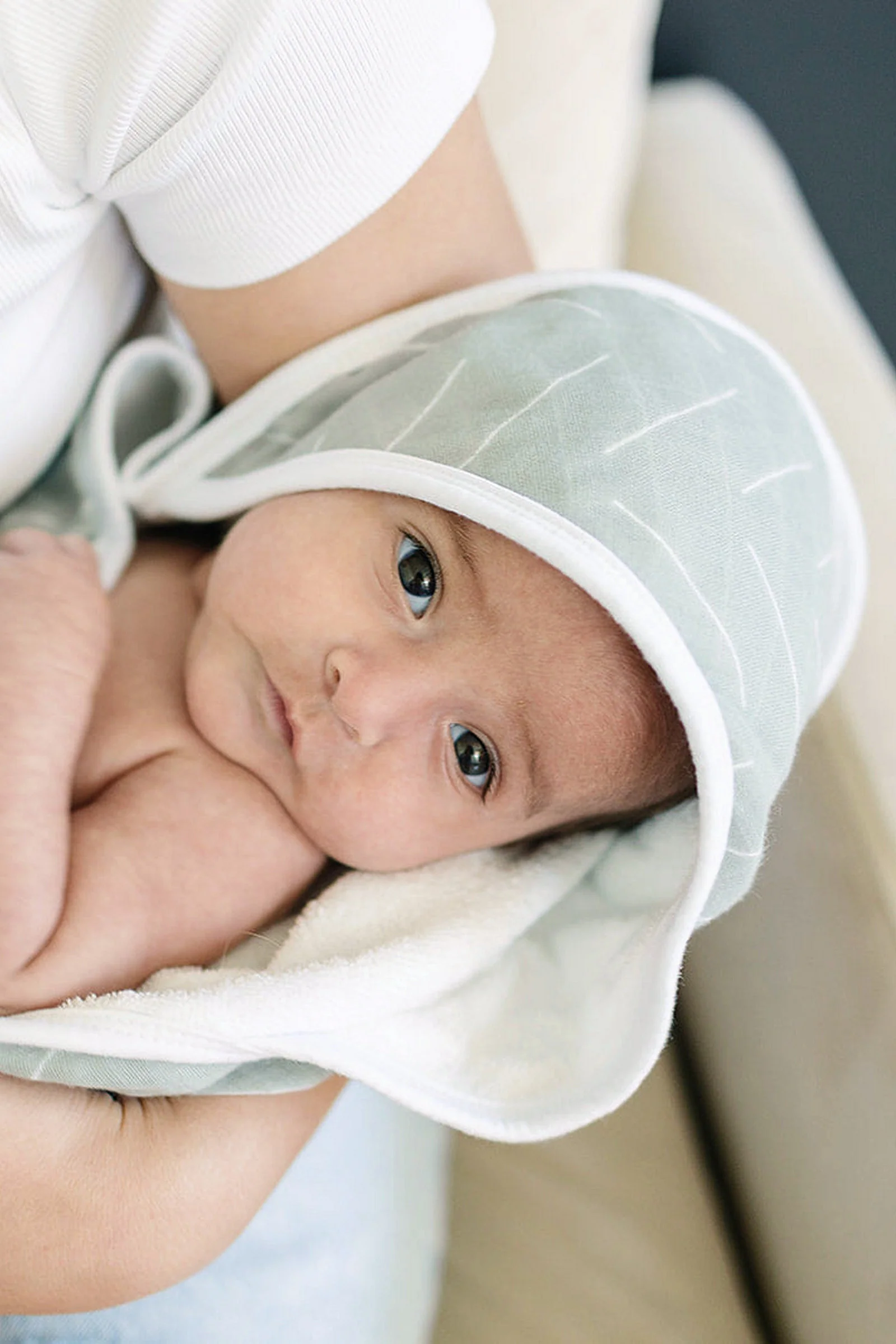 Desert Sage Muslin Hooded Towel, 100% Cotton, Baby Essentials - Image 3