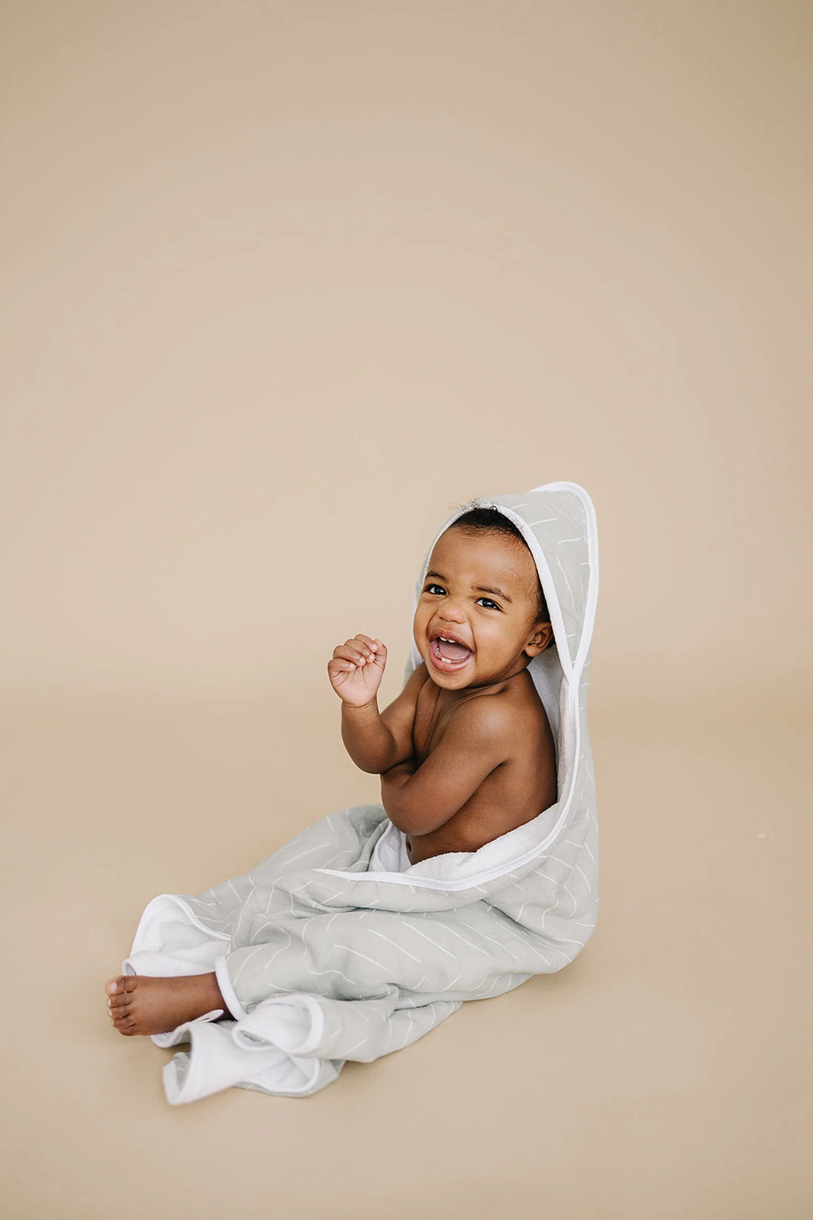 Desert Sage Muslin Hooded Towel, 100% Cotton, Baby Essentials - Image 6
