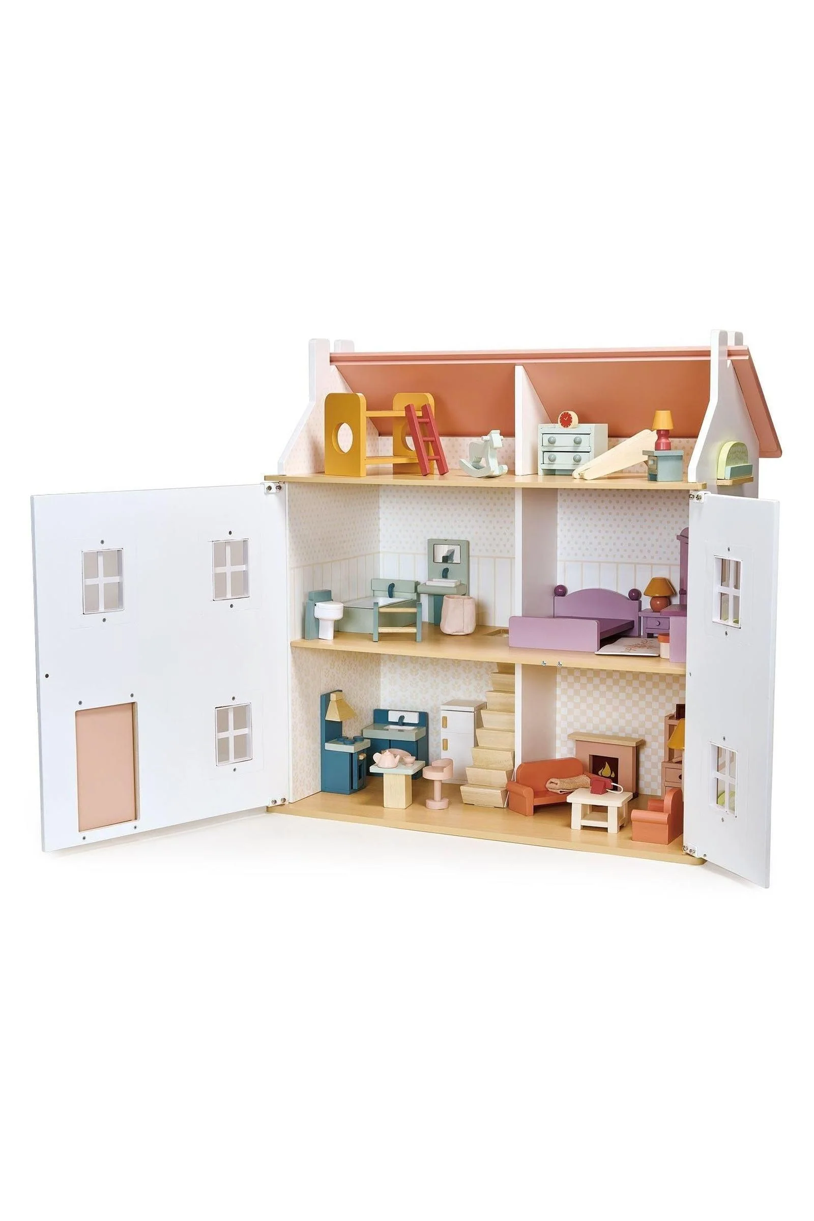 Dollhouse Upstairs Furniture Bundle, Playroom, Bedroom, Bathroom Sets - Image 3