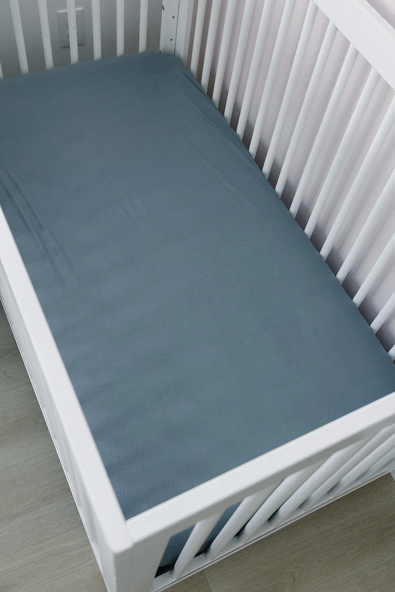 Dusty Blue Stretch Crib Sheet, Bamboo, Baby Essentials, Gender Neutral