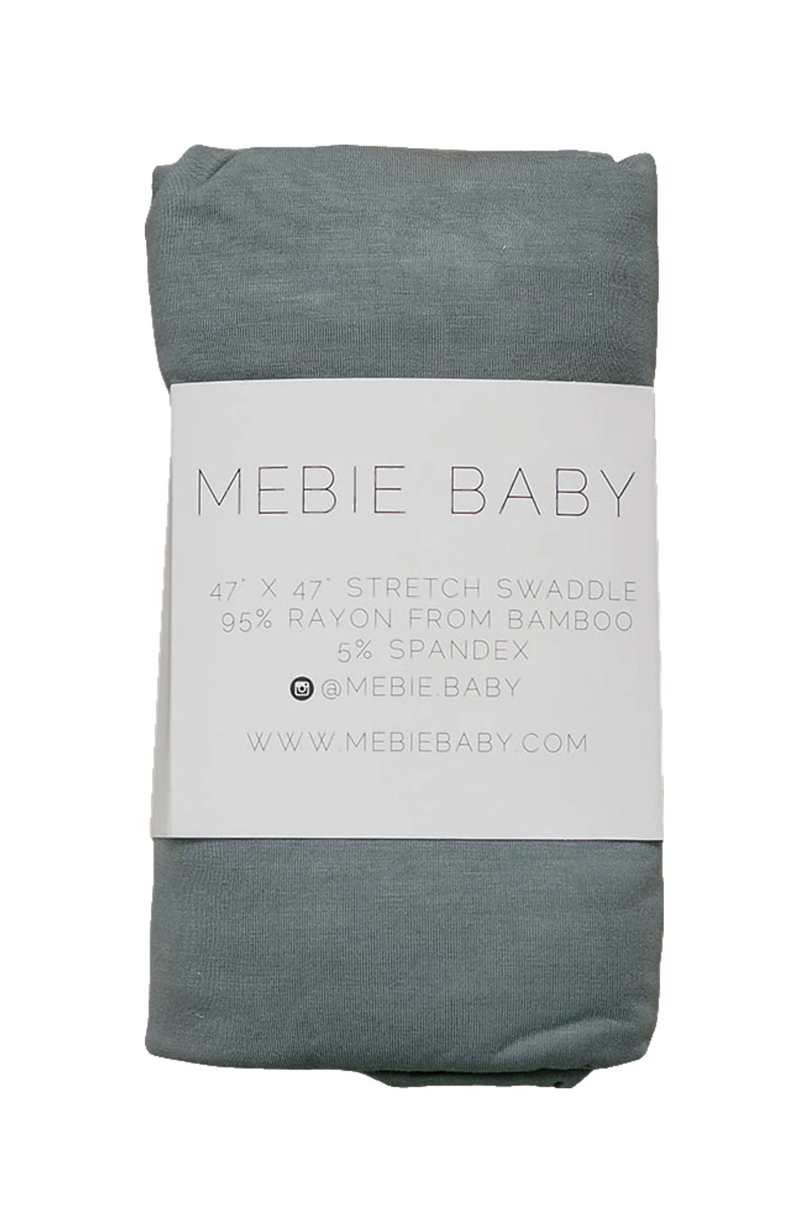 Dusty Blue Stretch Swaddle Blanket, Bamboo, Baby Essentials - Image 2