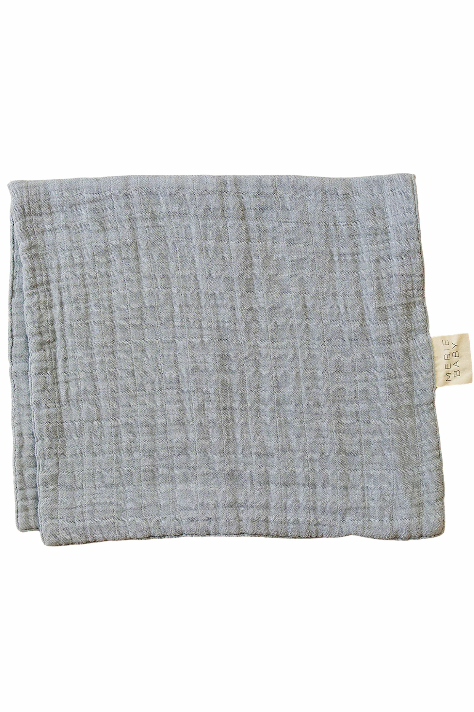 Dusty Blue Muslin Burp Cloth, 100% Cotton, Baby Essentials - Image 2