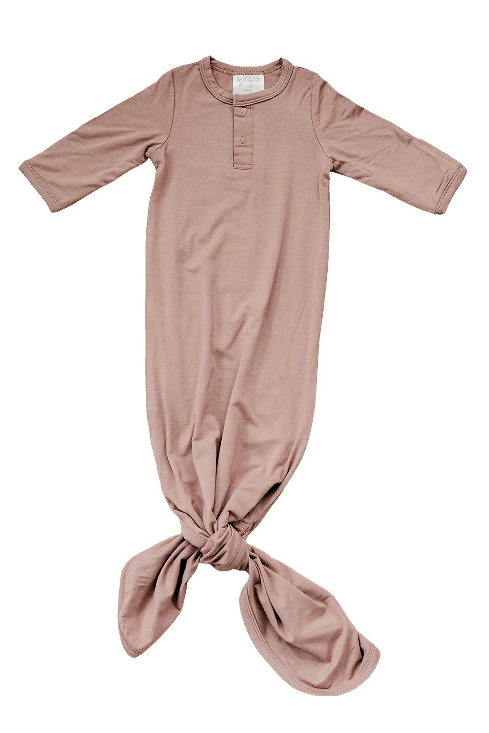 Dusty Rose Knot Gown, Bamboo, Baby Essentials - Image 2