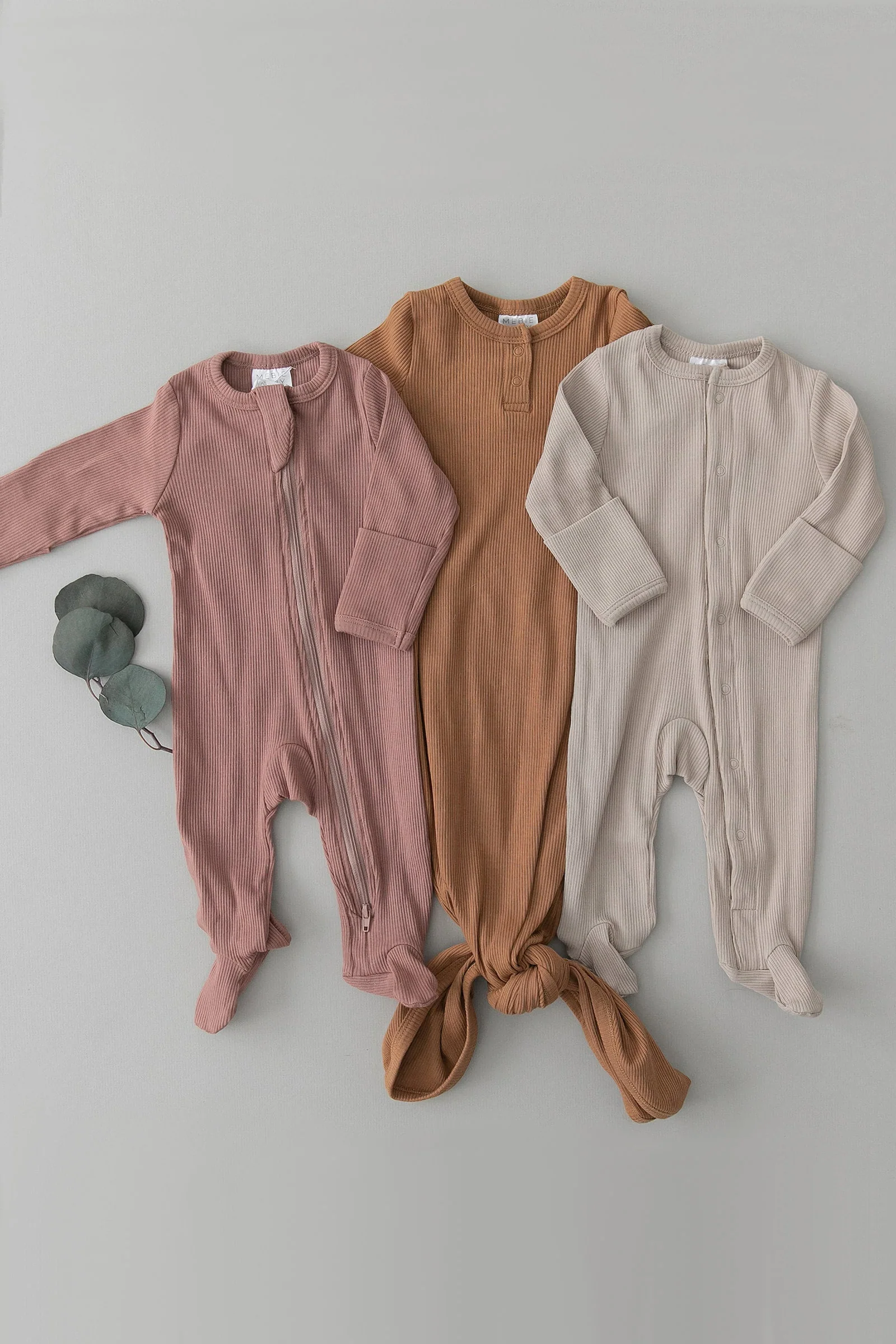 Dusty Rose Ribbed Zipper Footed Pajama, Baby Essentials, Organic Cotton - Image 10