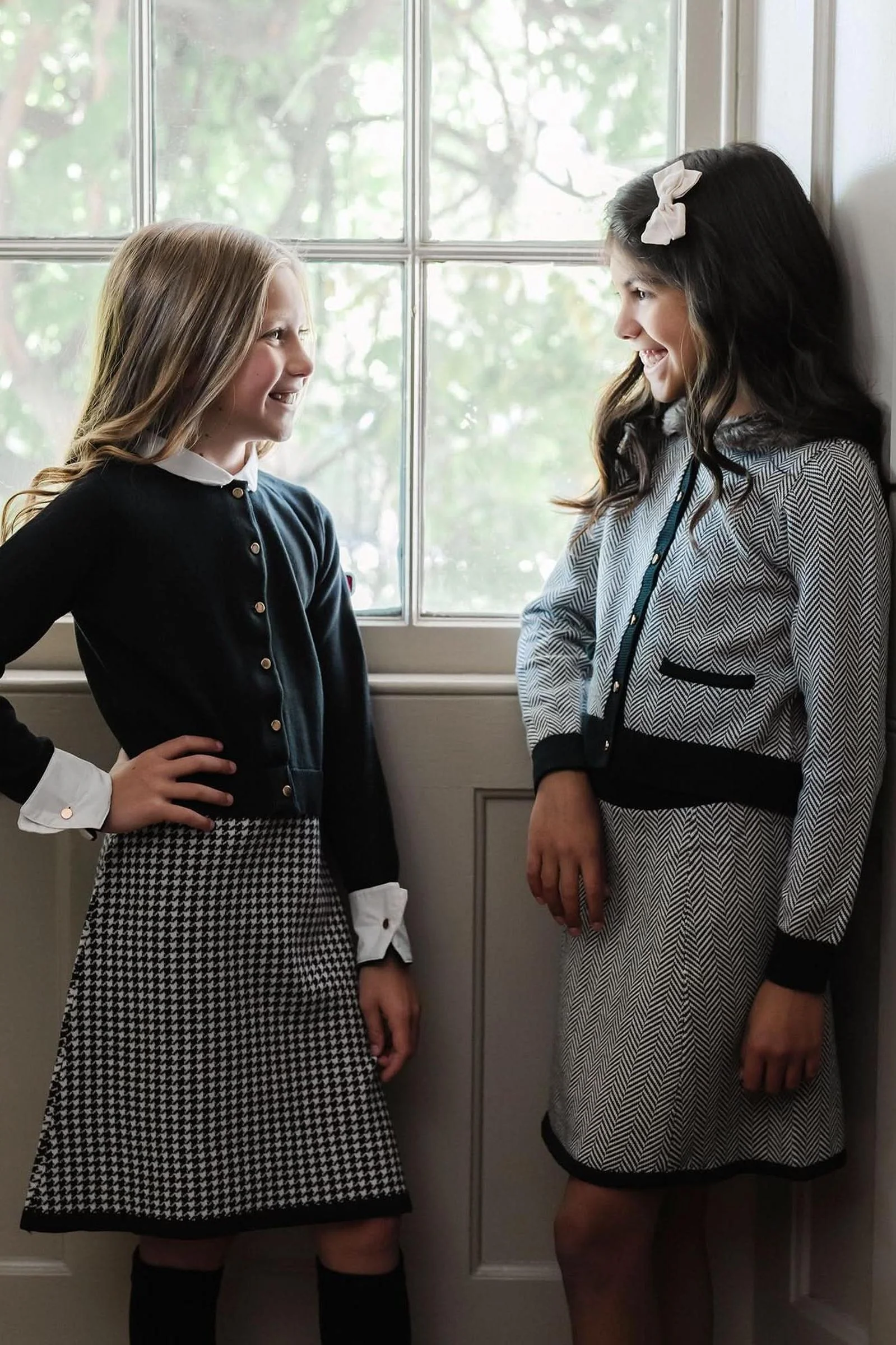 Faux Fur Cardigan and Skirt Organic Cotton Sweater Set for Girls, Charcoal, Toddler & Kids - Image 4
