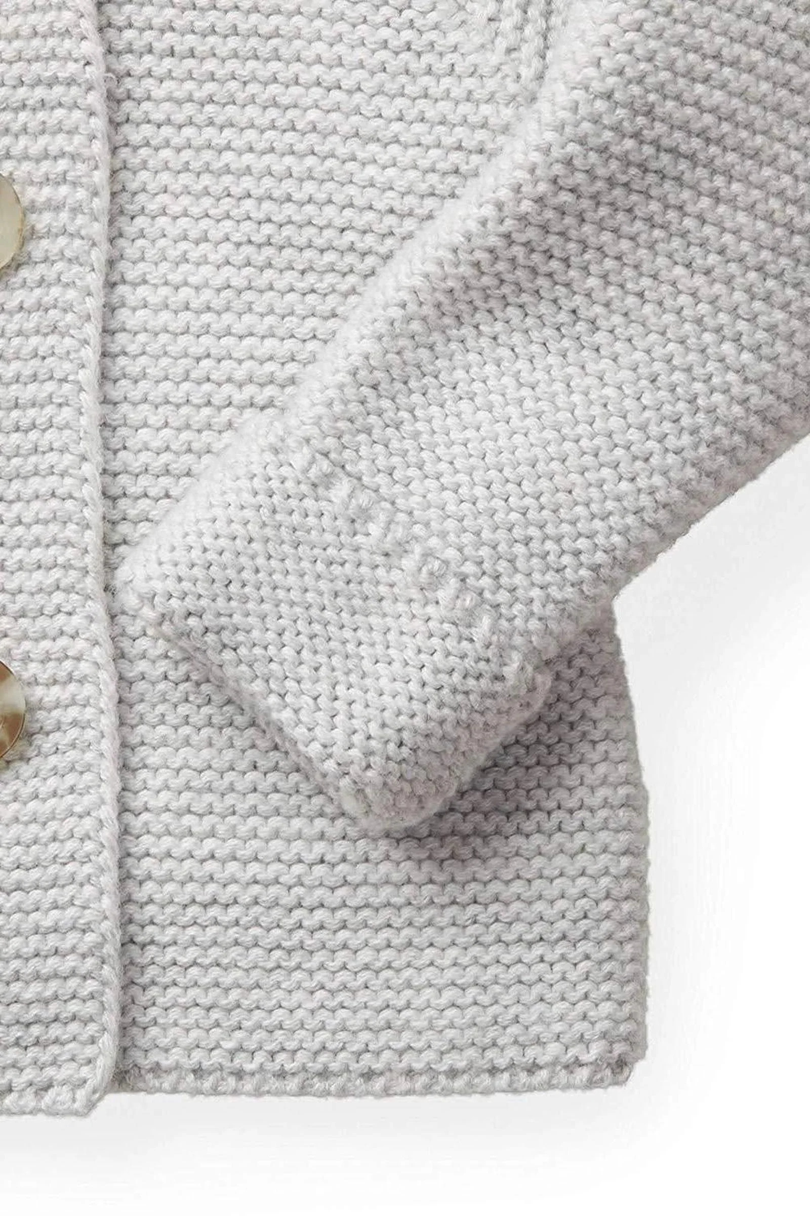 Organic Cotton Faux Fur Hooded Sweater & Pants Set for Babies, Light Gray - Image 4