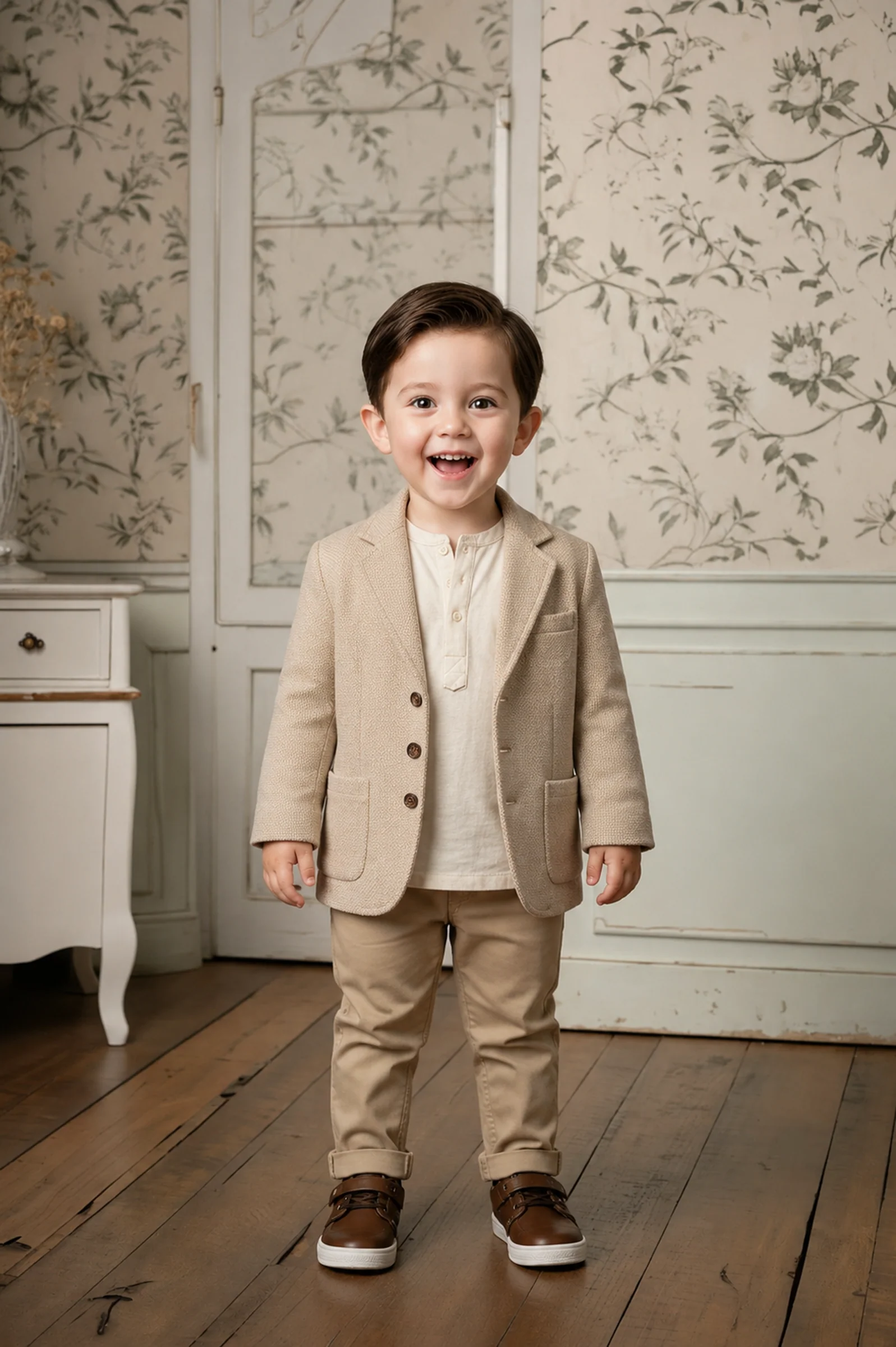 Cotton Fleece Blazer for Boys, Taupe, Baby, Family Matching Outfits