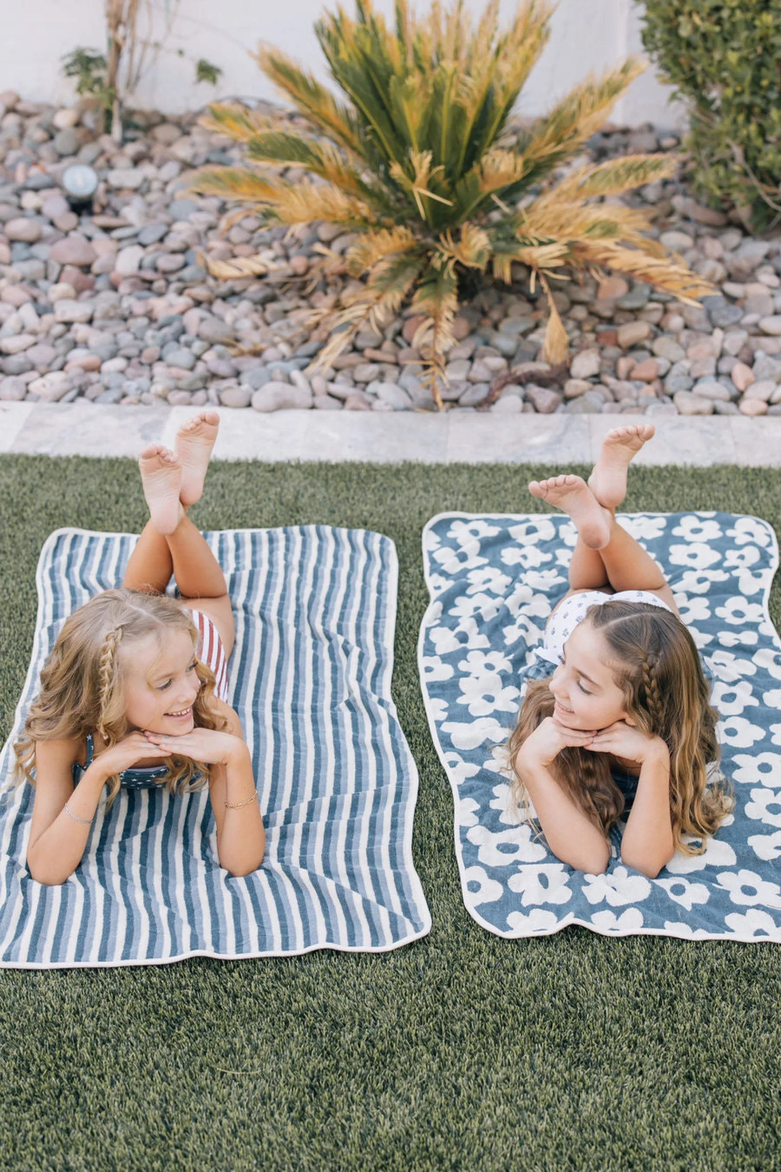 Navy Floral Organic Cotton Beach Towel, 100% Cotton, Baby, Toddler & Kids - Image 3