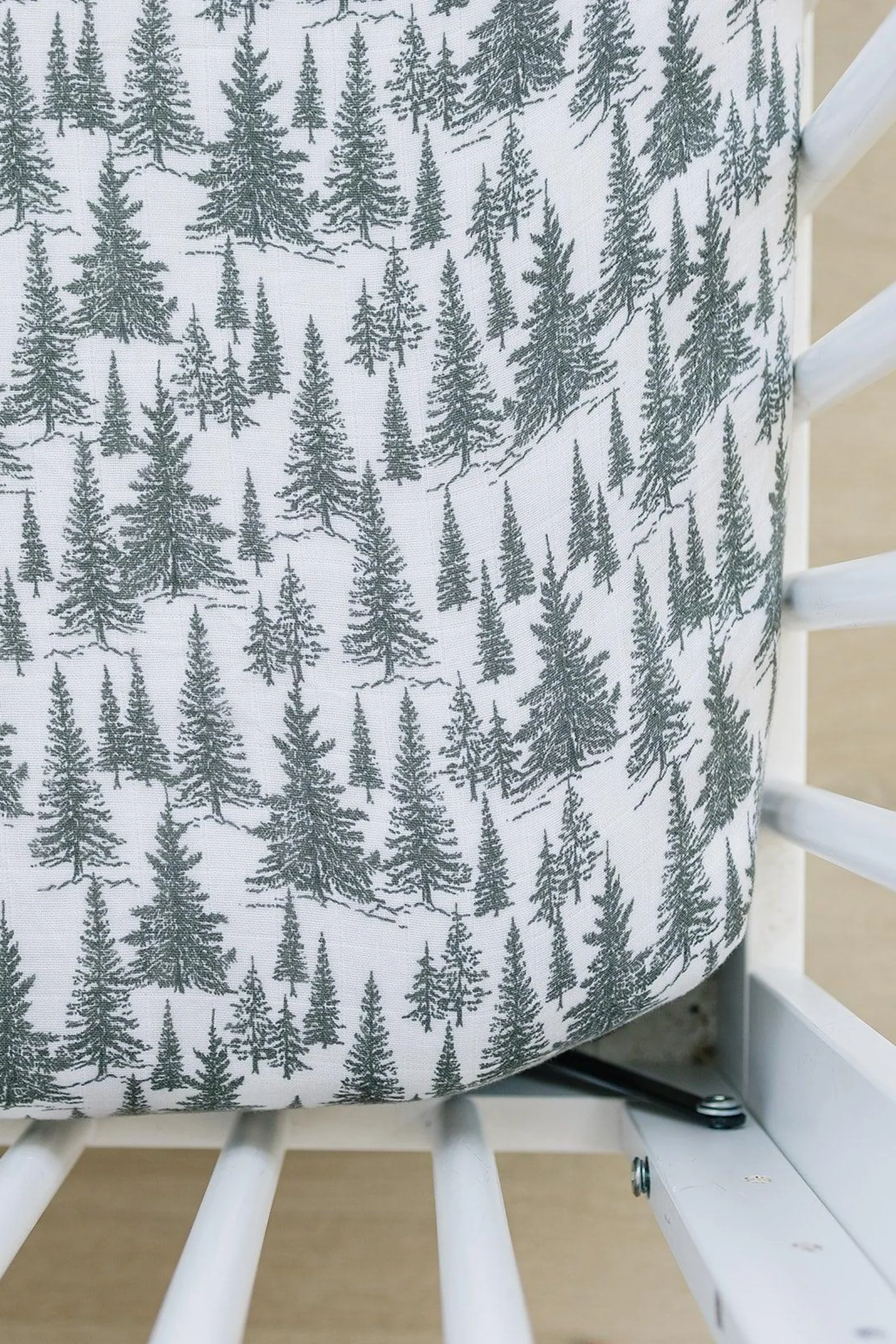 Forest Muslin Crib Sheet, 100% Cotton, Baby Essentials - Image 2