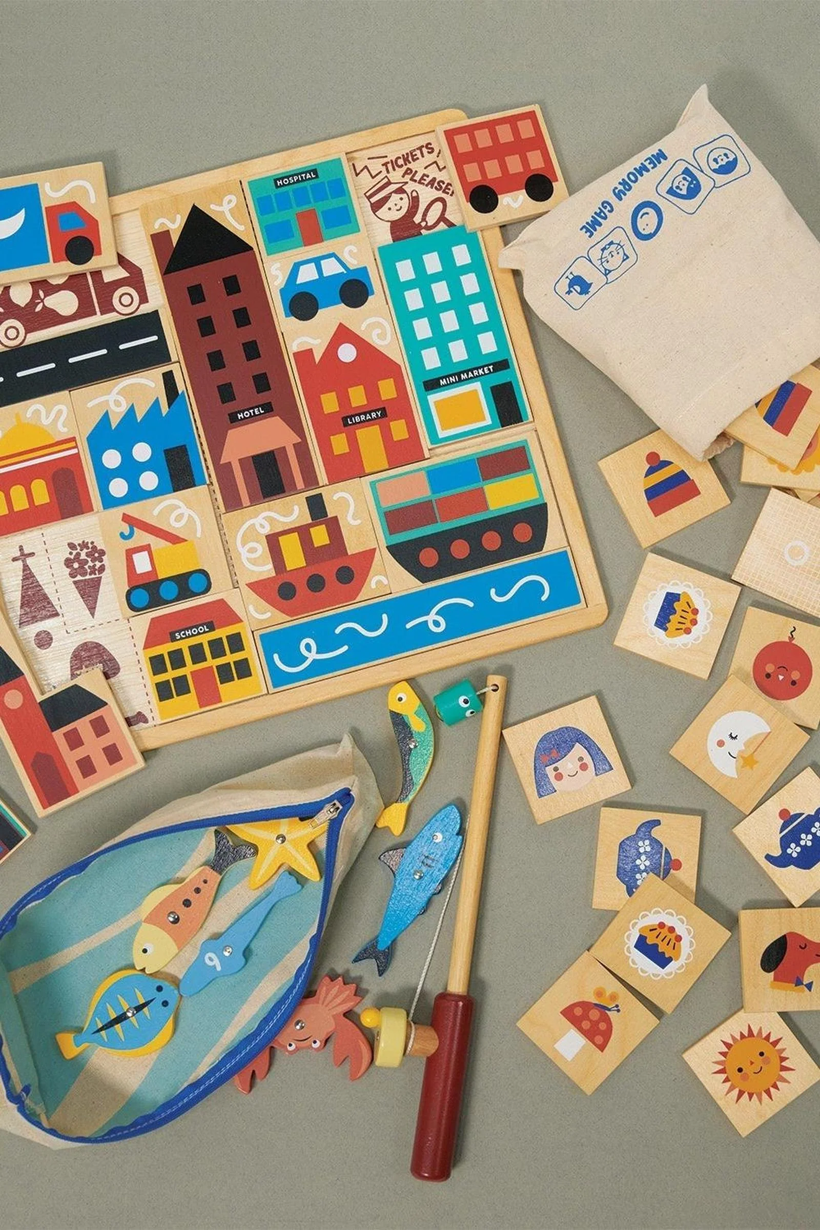 Games Bundle, Memory Game, Fishing Game, Town Puzzle - Image 2