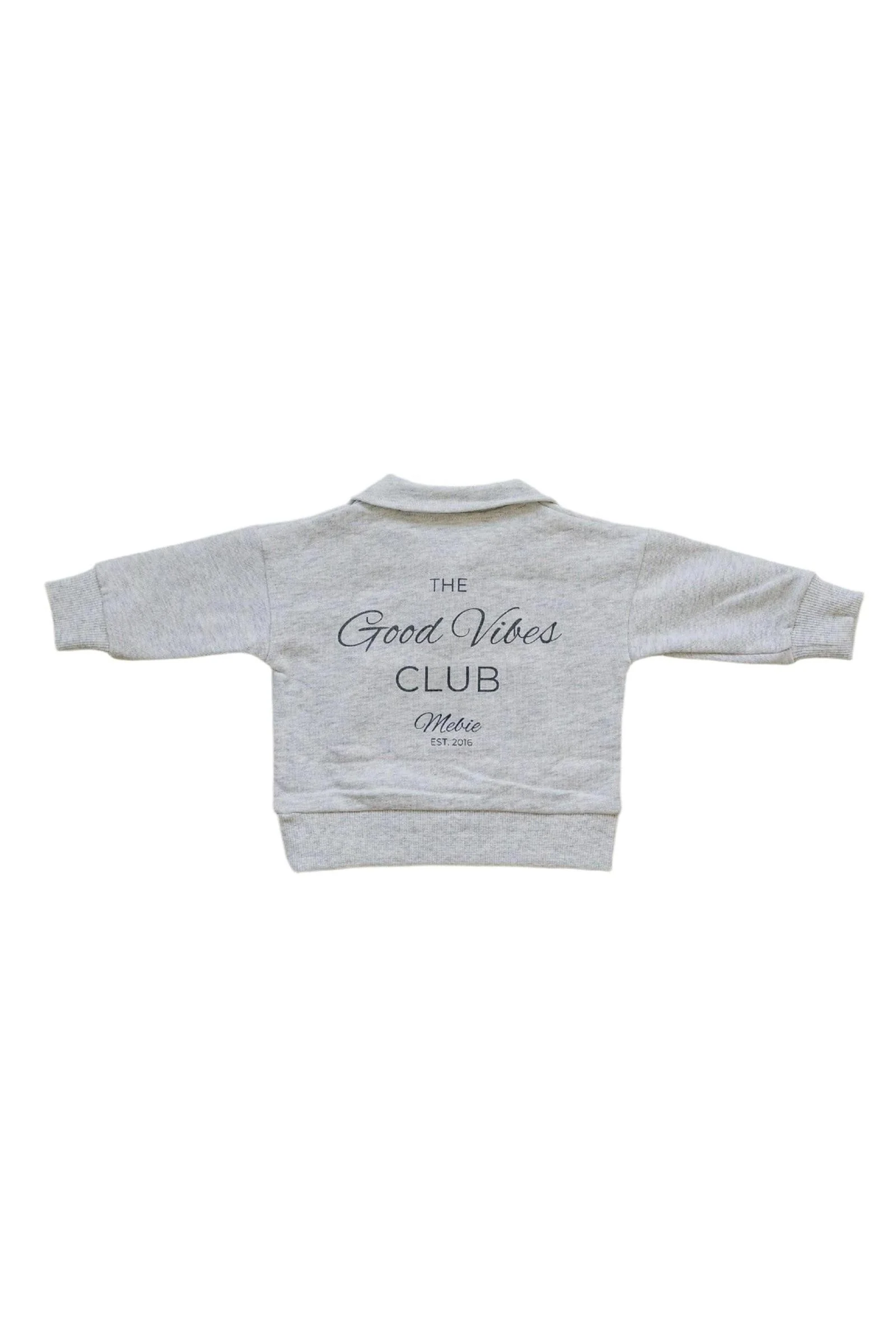Good Vibes Quarter Zip Grey Sweatshirt Set, Cotton, Baby, Toddler & Kids - Image 6