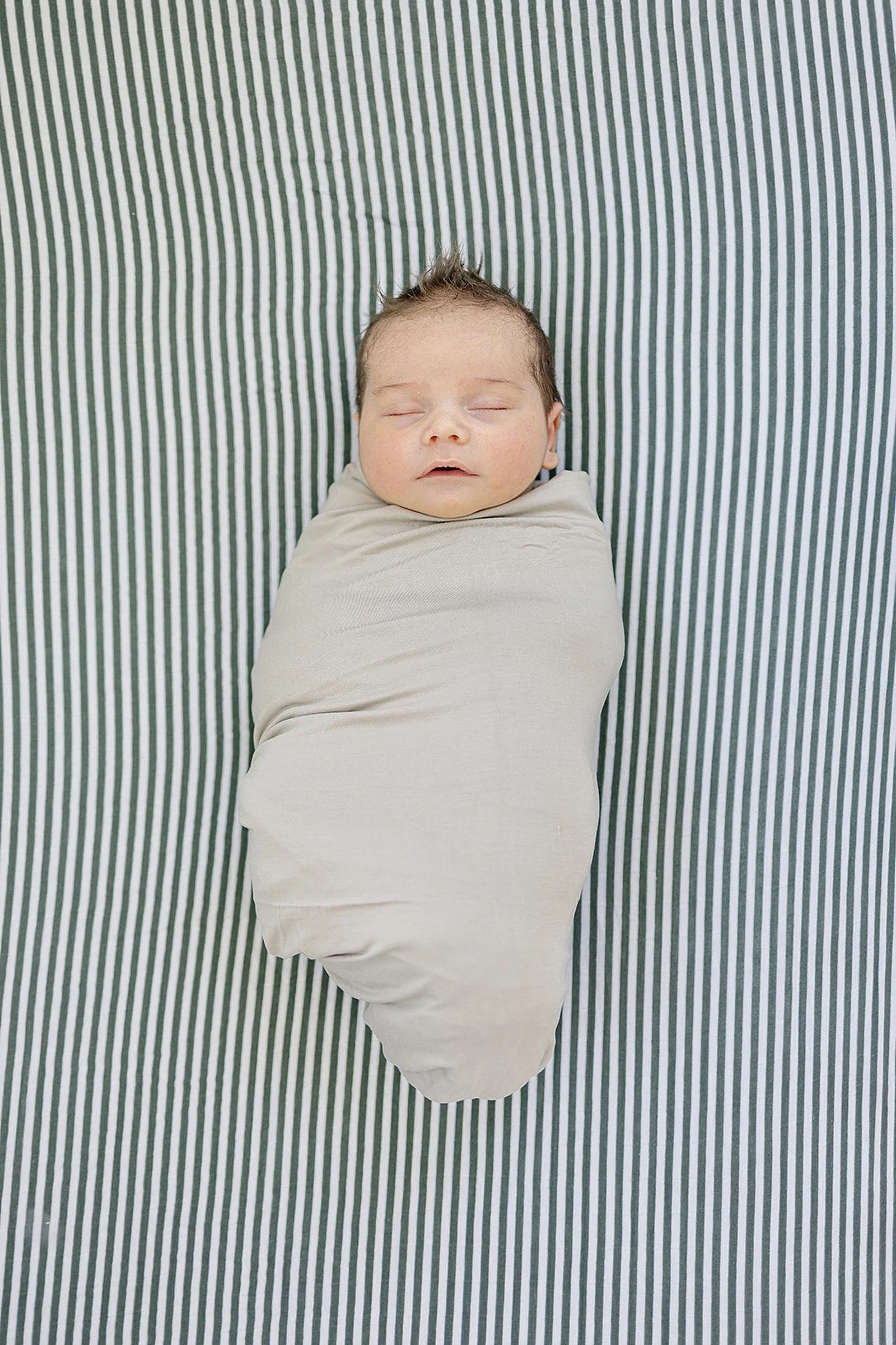 Green Stripes Muslin Crib Sheet, 100% Cotton, Baby Essentials - Image 3