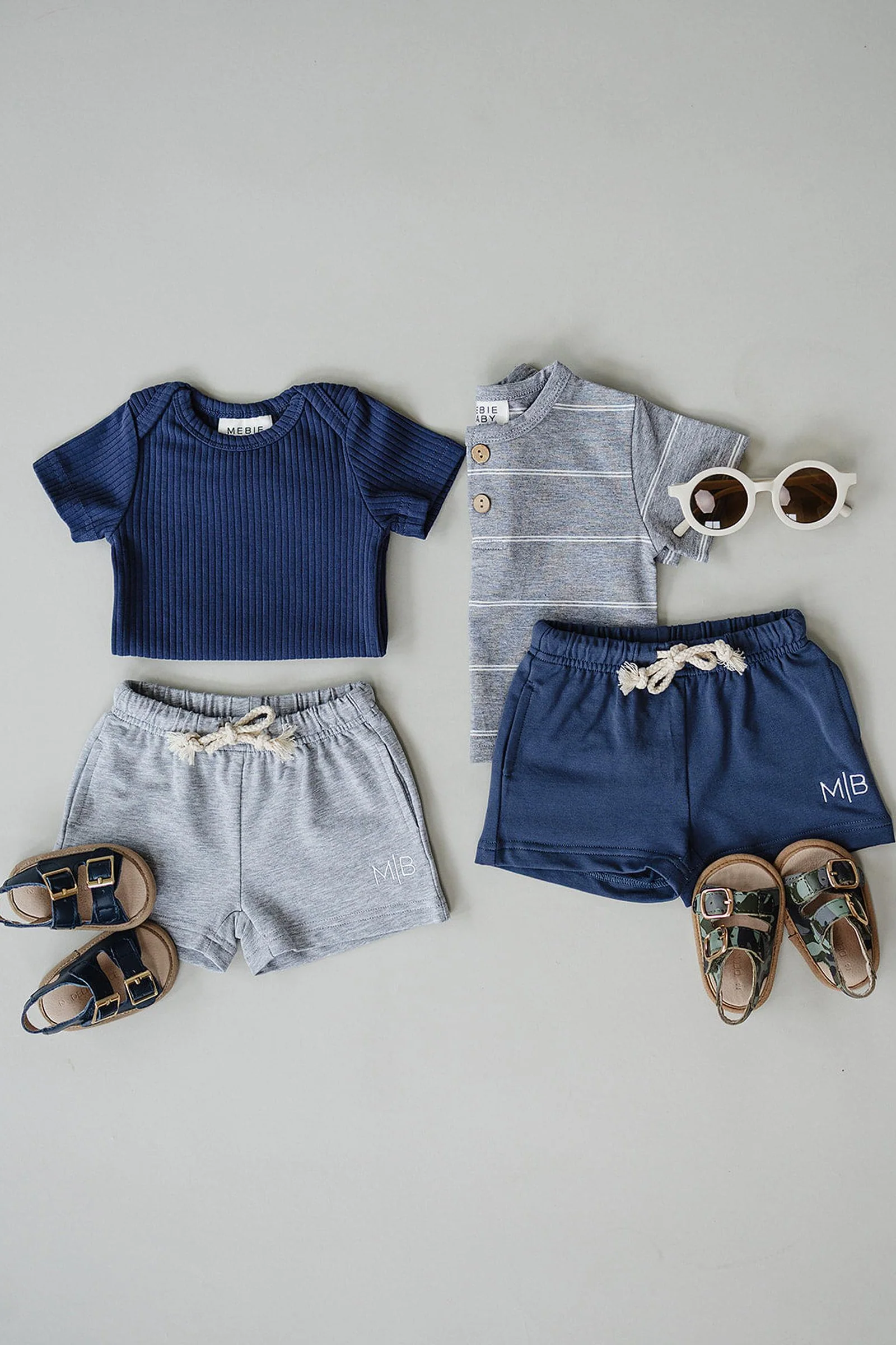 Cotton Grey Pocket Shorts, Baby - Kids - Image 4