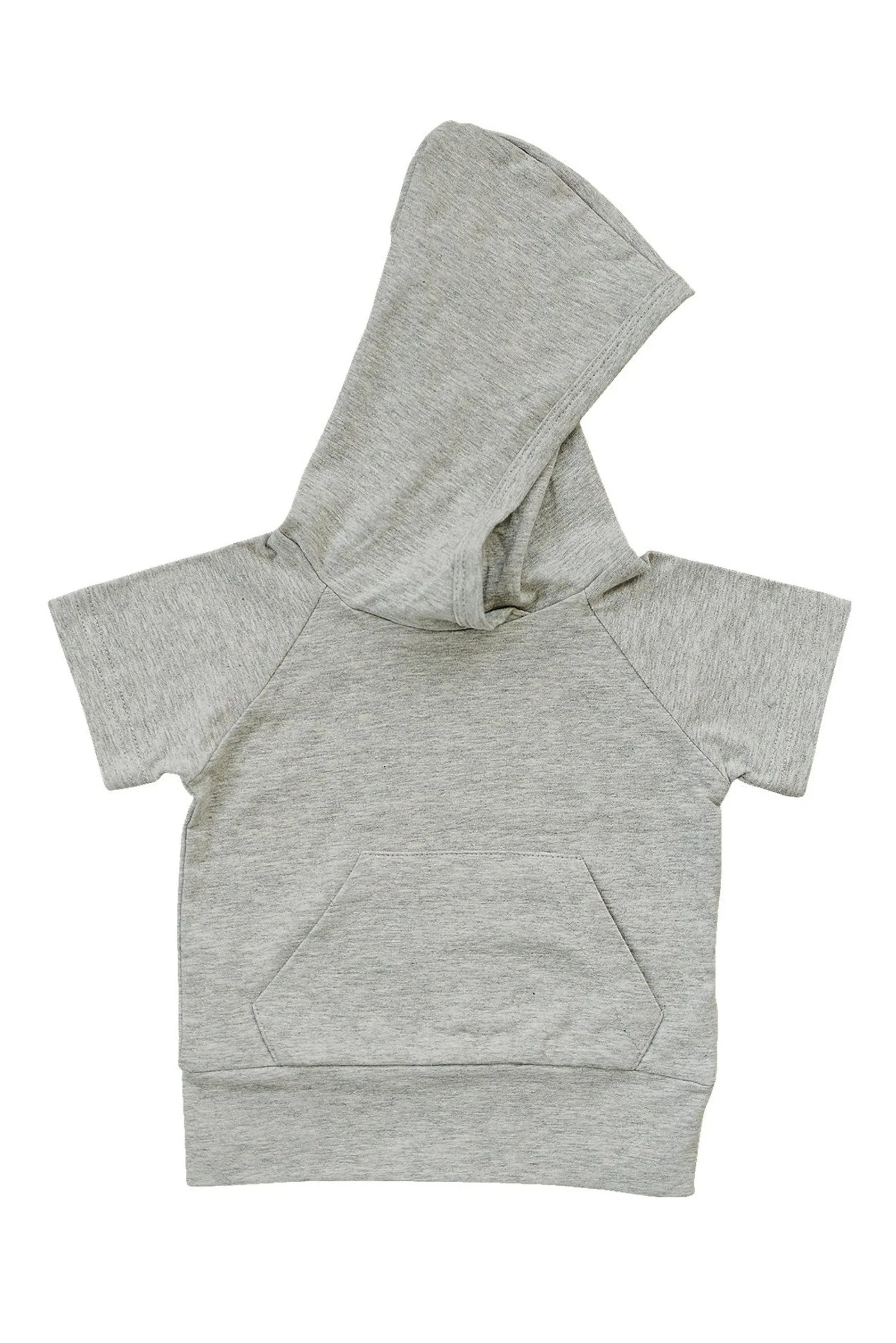 Baby & Toddler Boy Heather Grey Hooded T-Shirt, Cotton, Baby - Image 2