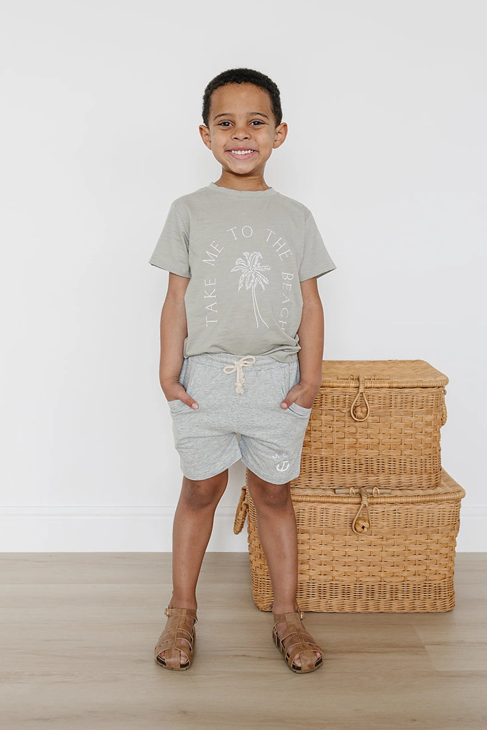 Heather Grey Pocket Cotton Shorts, Baby, Toddler & Kids