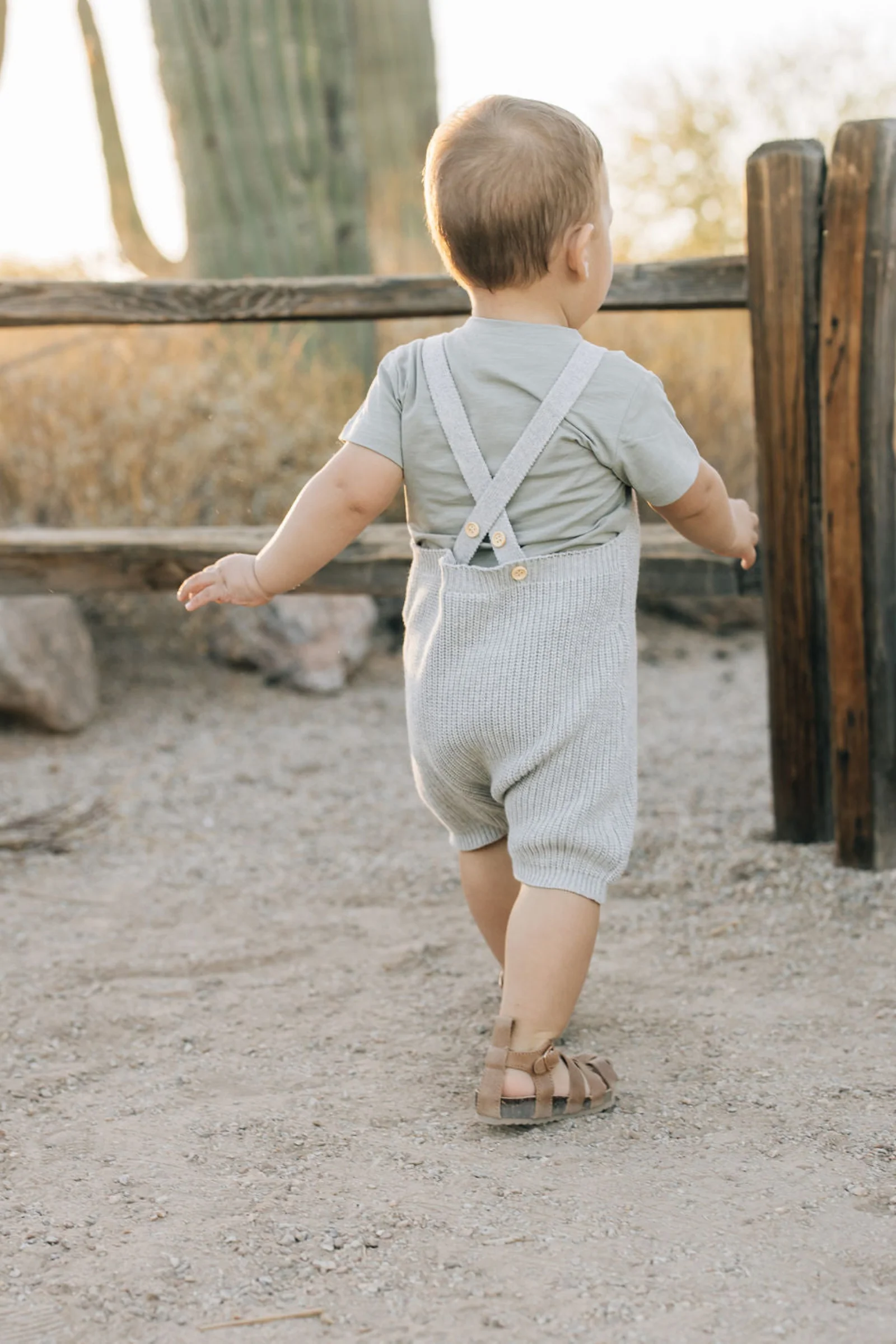 Heather Grey Pocket Knit Overalls, 100% Cotton, Rodeo Collection, Baby