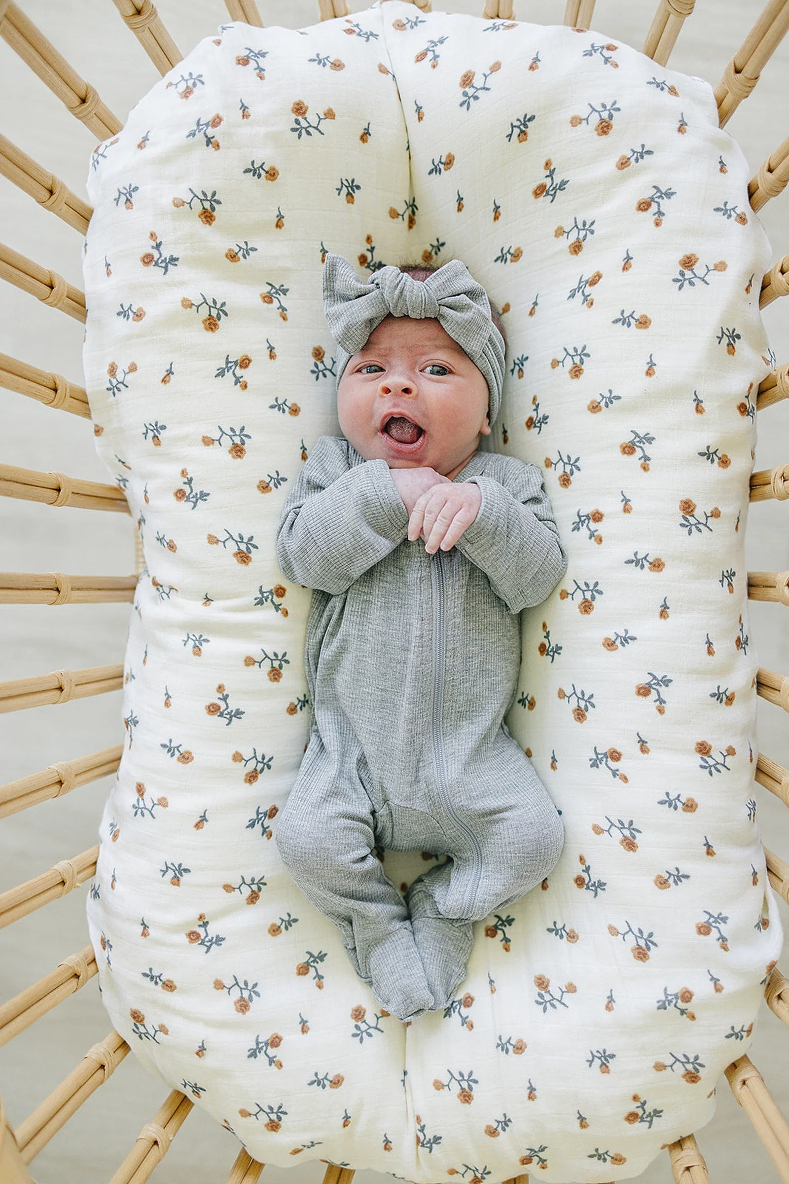 Heather Grey Ribbed Head Wrap, Bamboo, Baby Essentials - Image 3