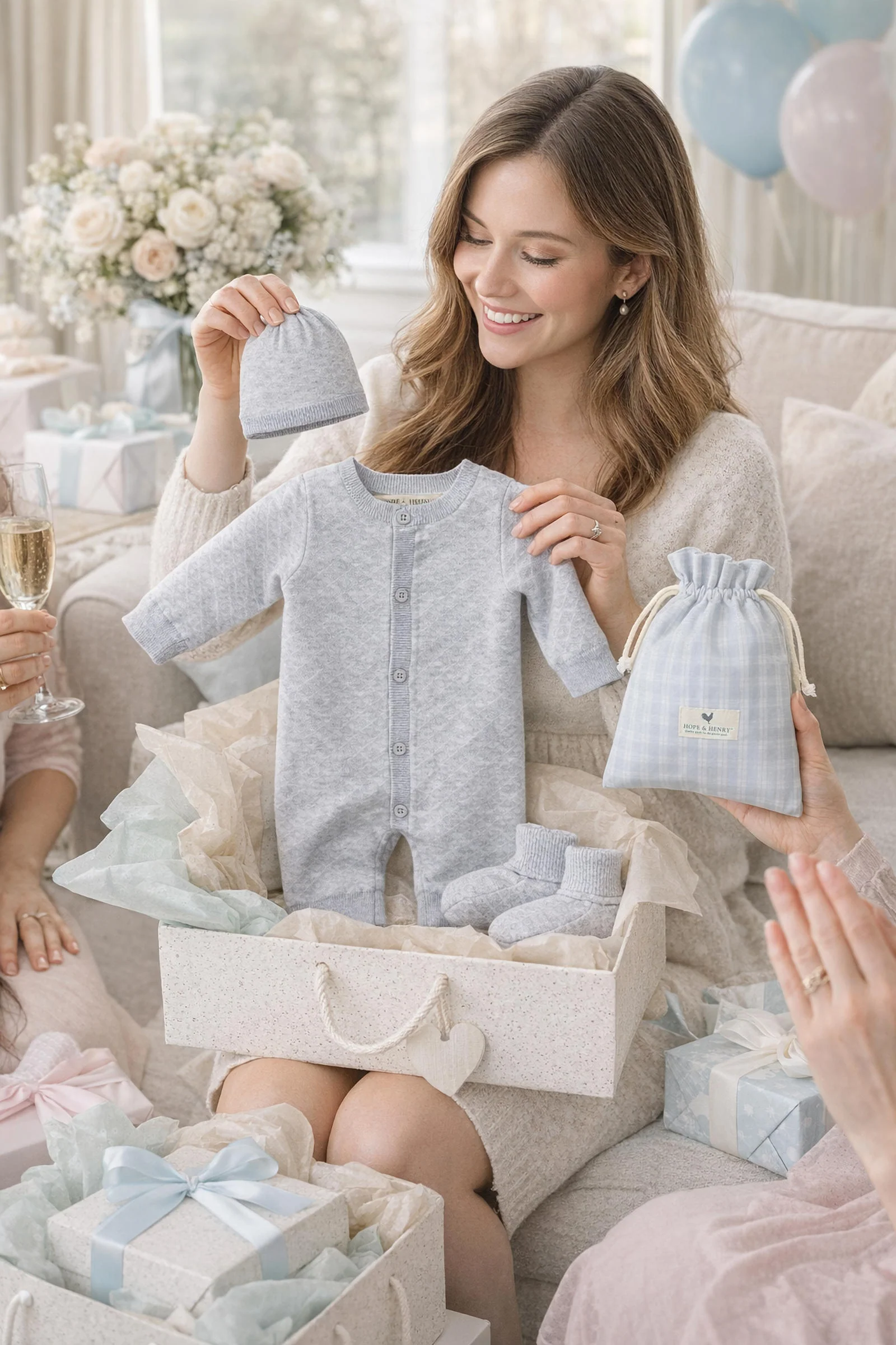 Baby Organic Cotton Jacquard Sweater Gift Set, Light Gray Heather