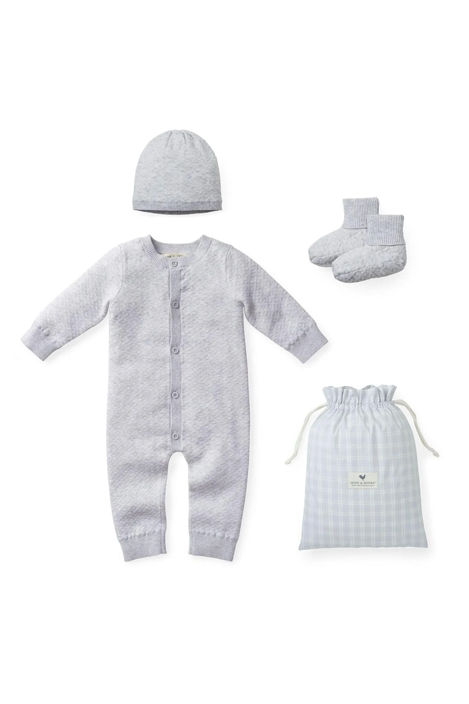Baby Organic Cotton Jacquard Sweater Gift Set, Light Gray Heather - Image 2