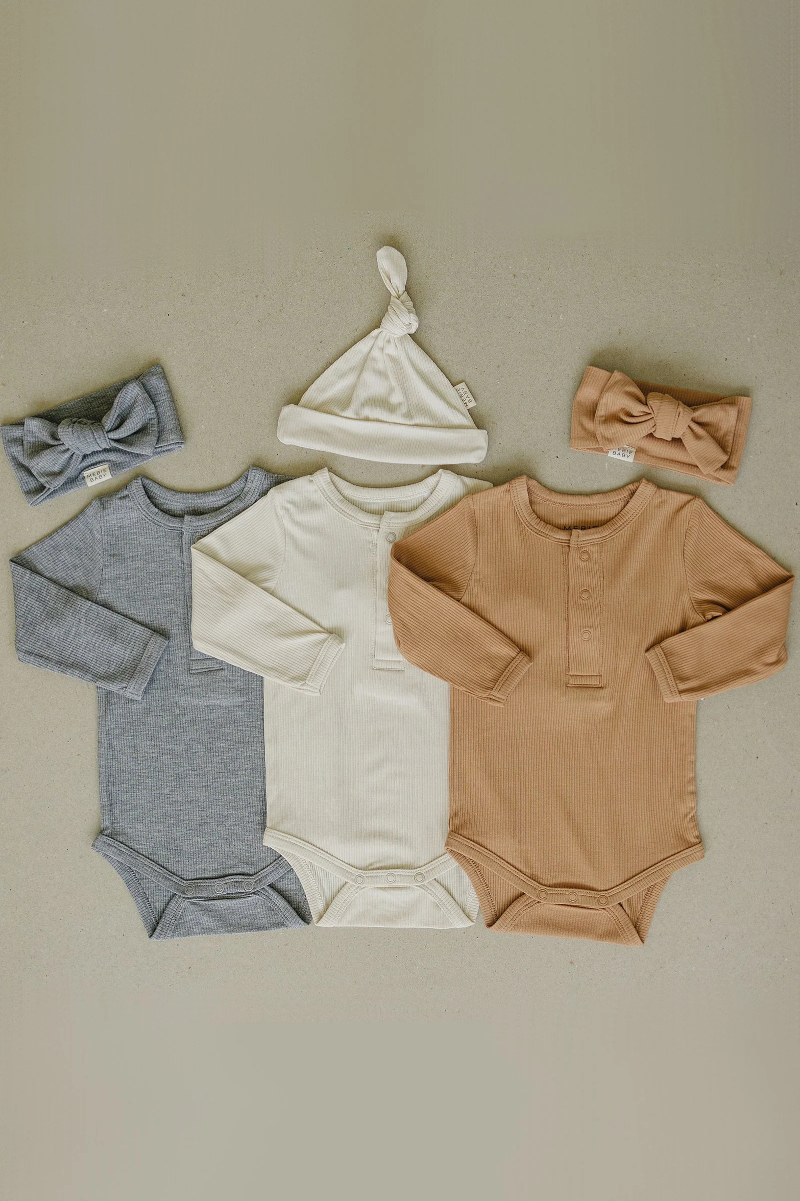 Latte Snap Long Sleeve Ribbed Bodysuit, Bamboo, Baby Essentials, Gender Neutral - Image 5