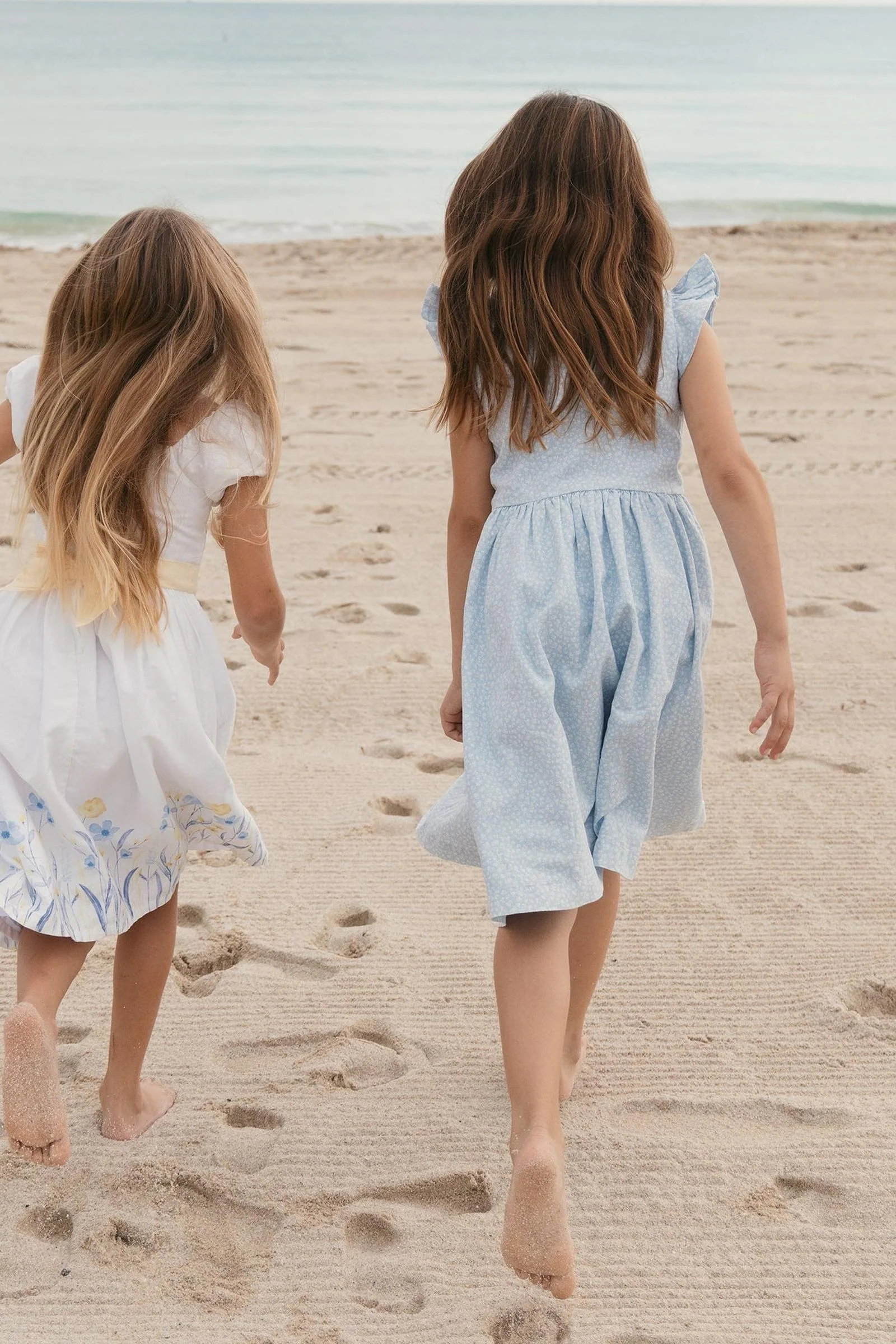 Linen & Organic Cotton Dress with Peter Pan Collar, Blue Chateau Ditsy, Toddler & Kids - Image 4