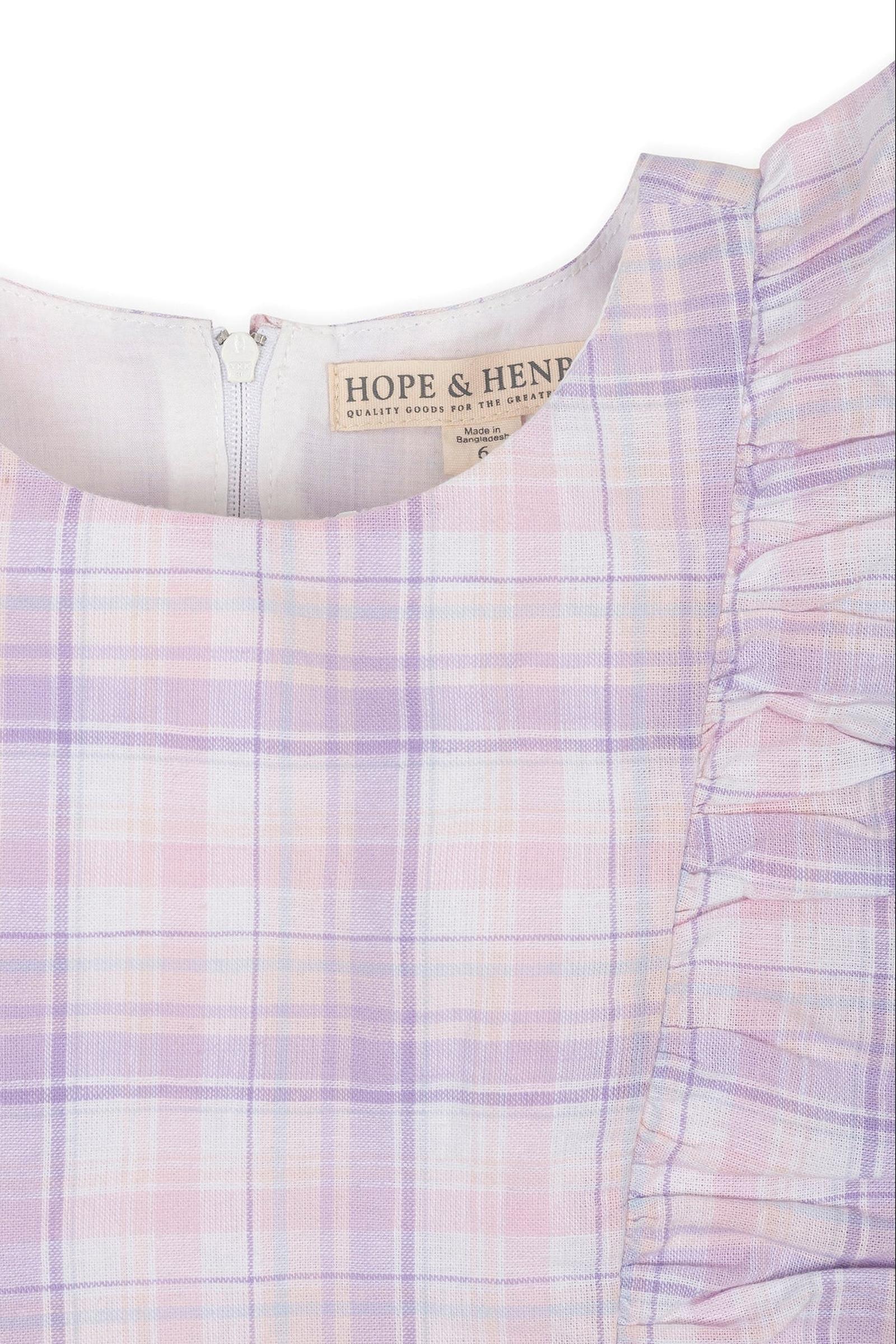 Monet Plaid Linen Flutter Sleeve Pinafore Dress, Toddler & Kids - Image 3