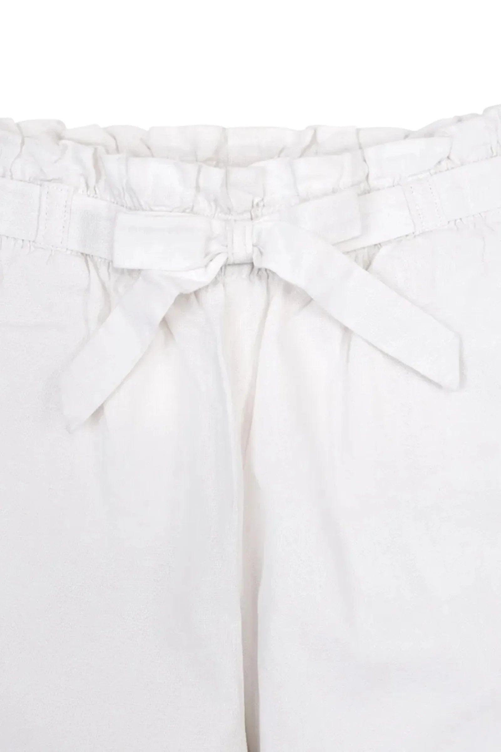 Linen Paper Bag Tie-Waist Pant for Girls, White, Toddler & Kids - Image 3