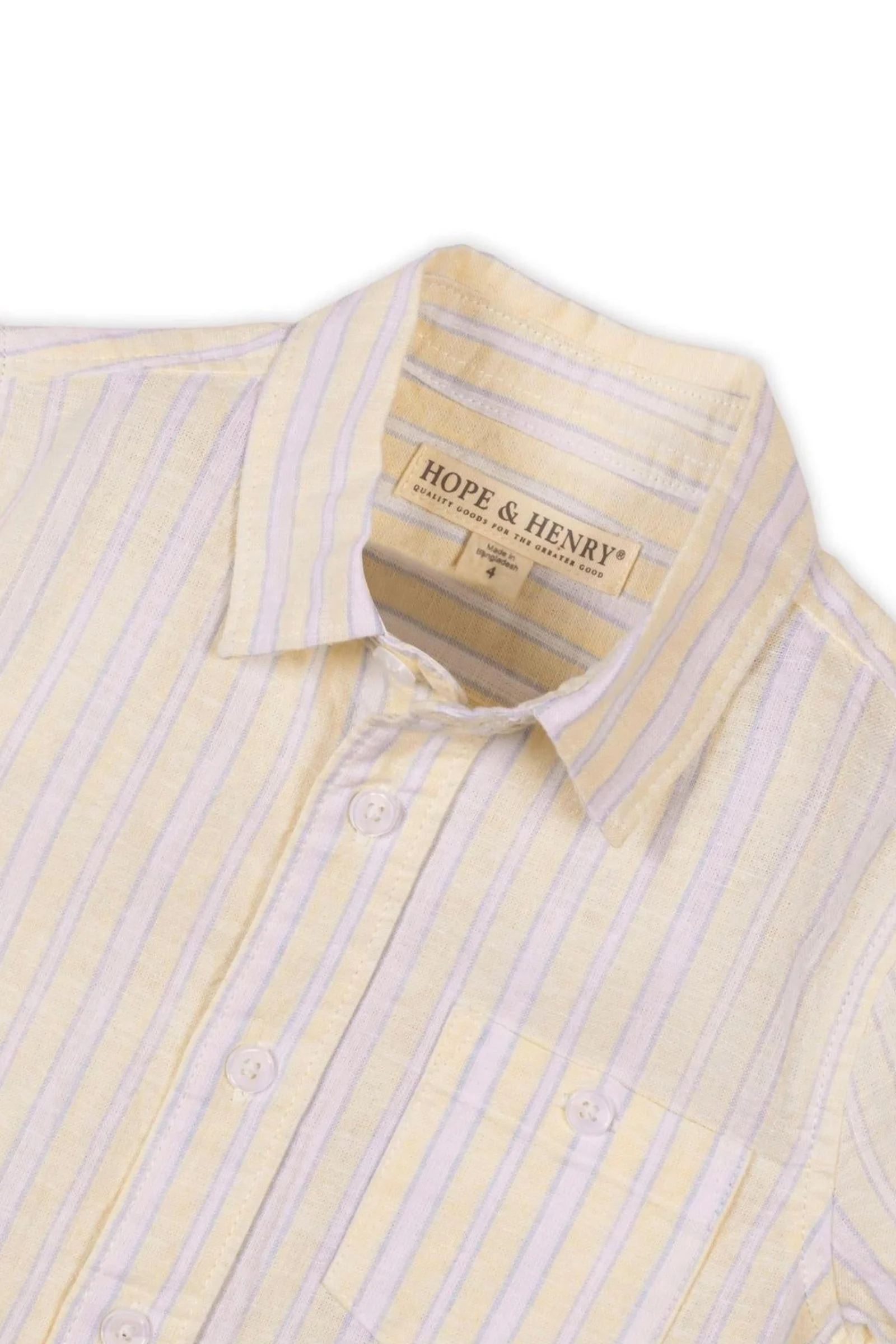 Linen Short Sleeve Shirt for Boys, Sunlit Stripe, Sizes 2T-18 - Image 3